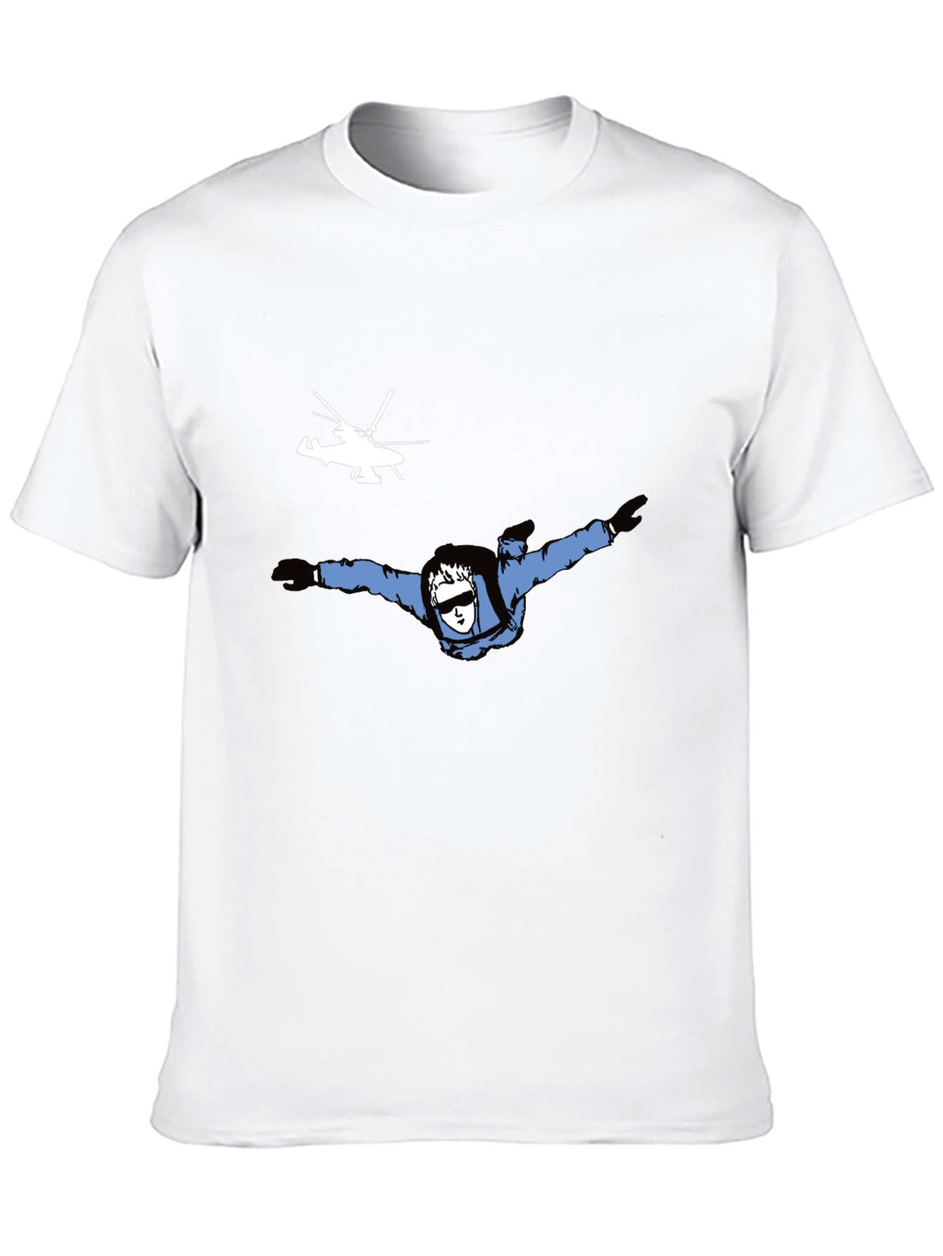 Skydiving T-Shirt - Black Tee with Skydiver Graphic