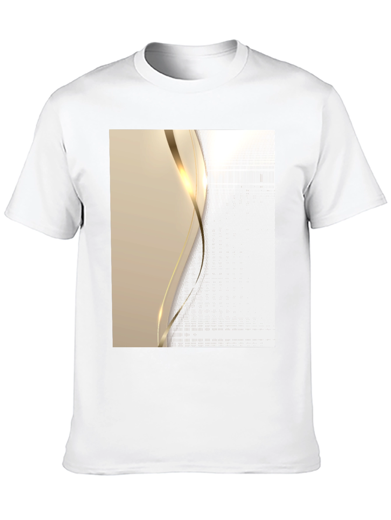 Elegant Black T-Shirt with Gold Wave Design