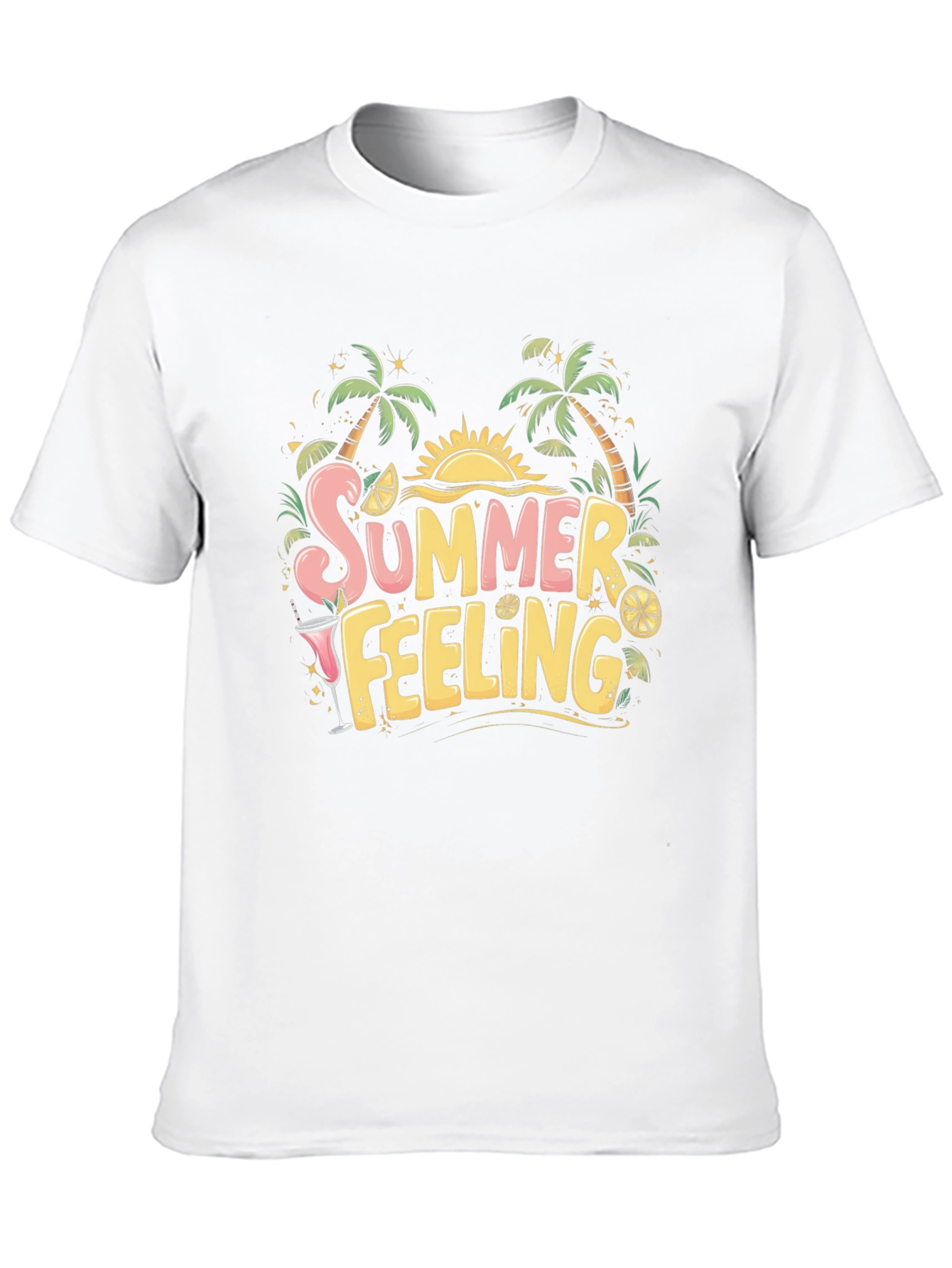 Summer Feeling Black Graphic Tee