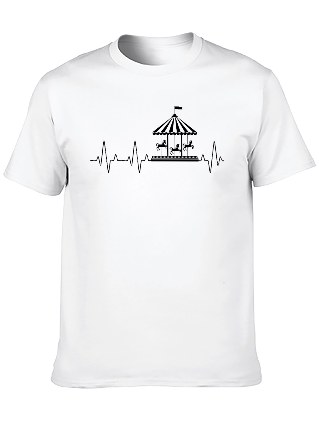 Carousel Heartbeat T-Shirt - Classic Black Cotton Tee