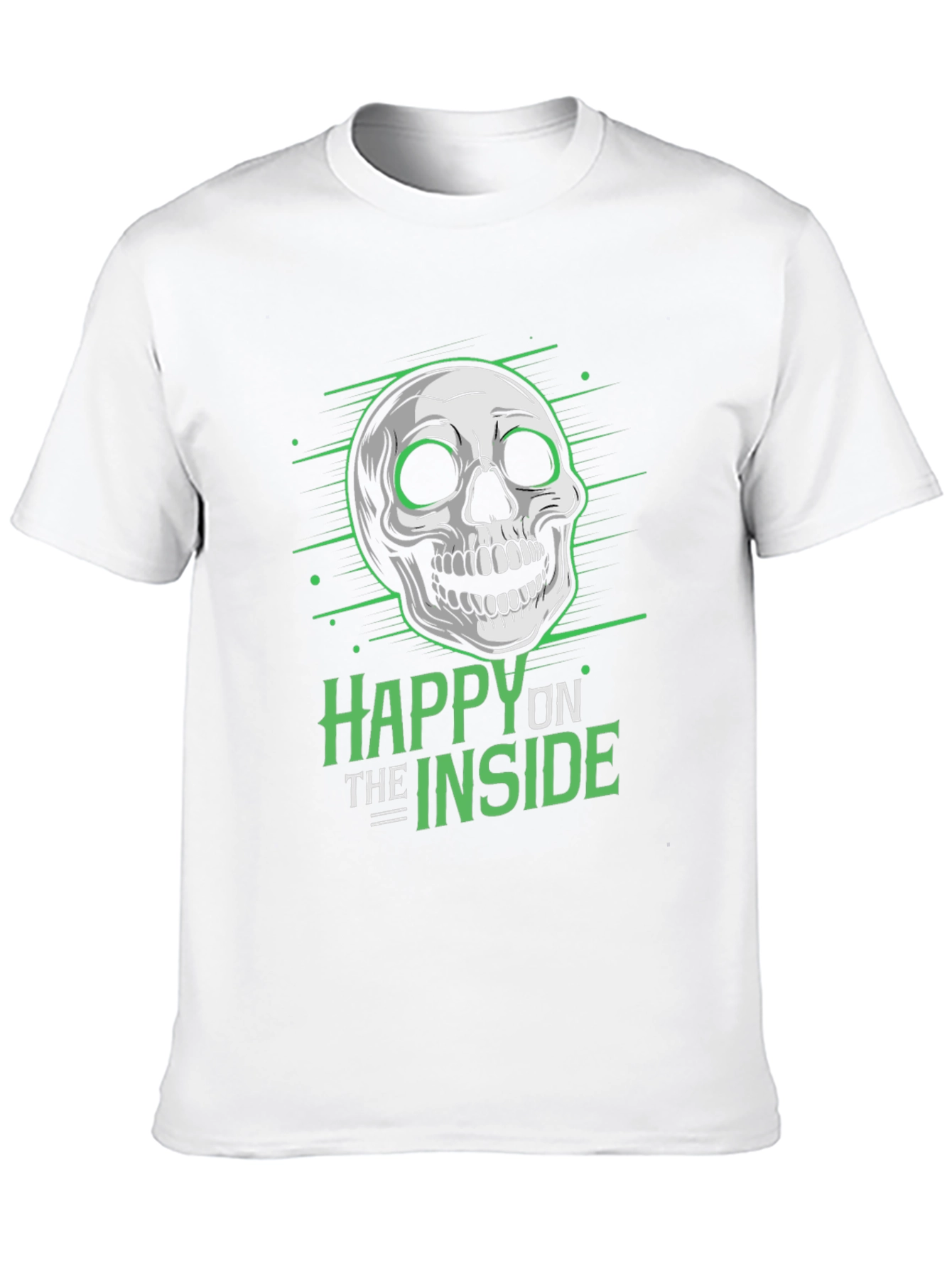 Happy Inside Skull Graphic Tee - Black
