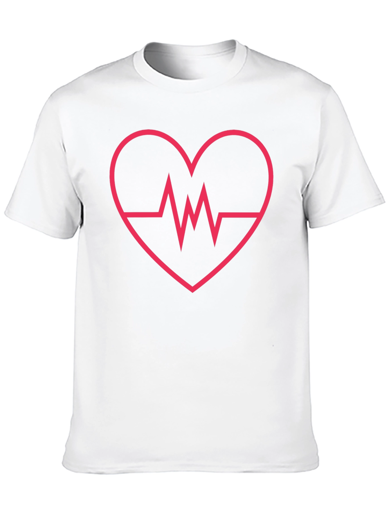 Heartbeat Heart Design Black T-Shirt