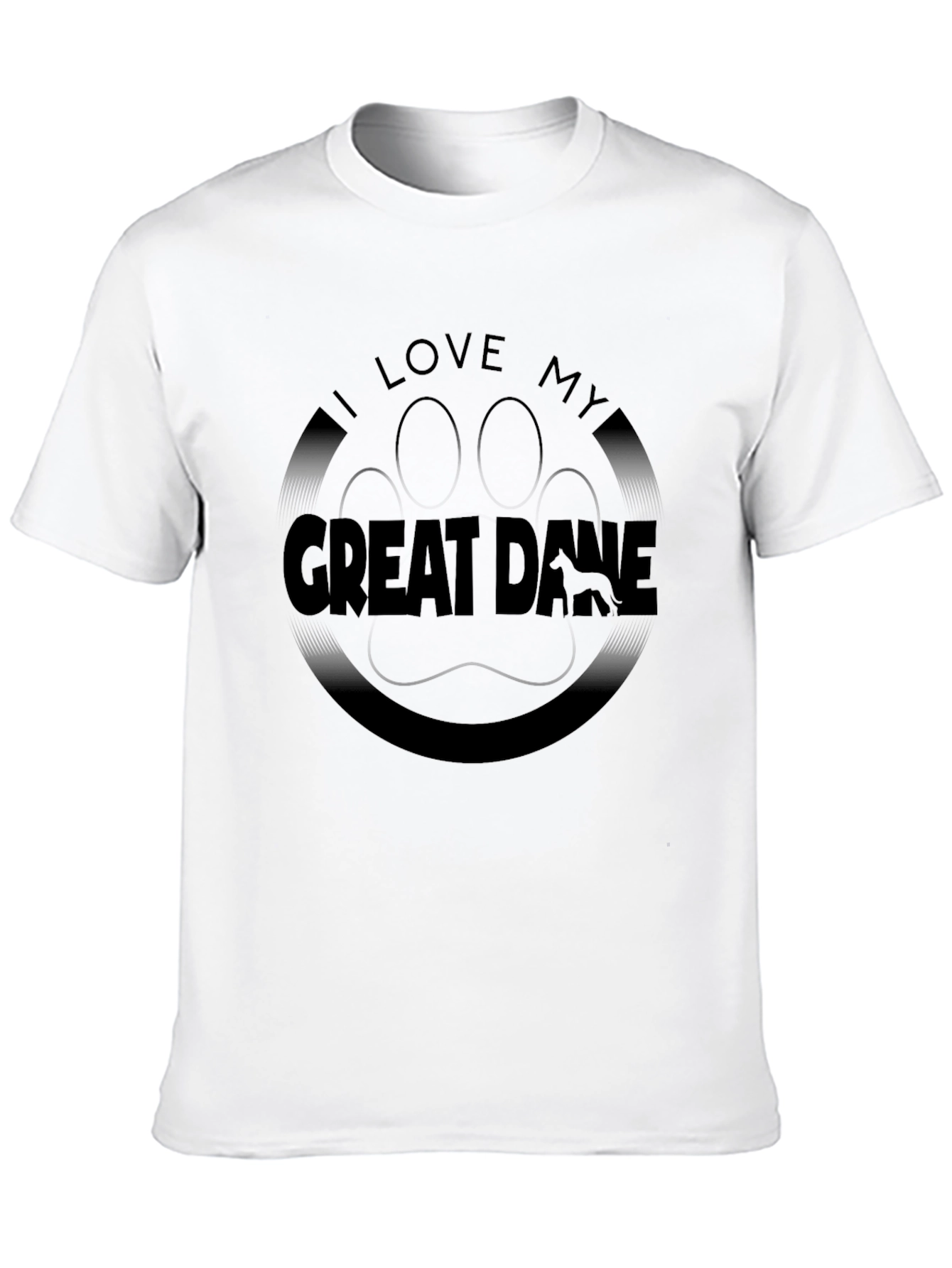 I Love My Great Dane Black T-Shirt