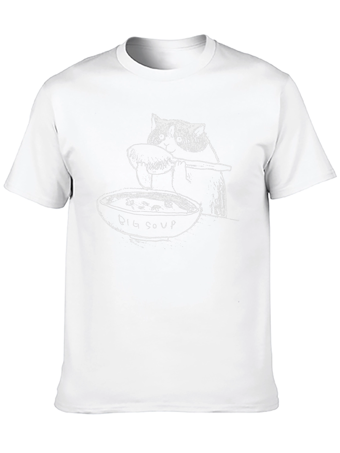 Big Soup Cat Graphic Tee - Black Cotton Blend