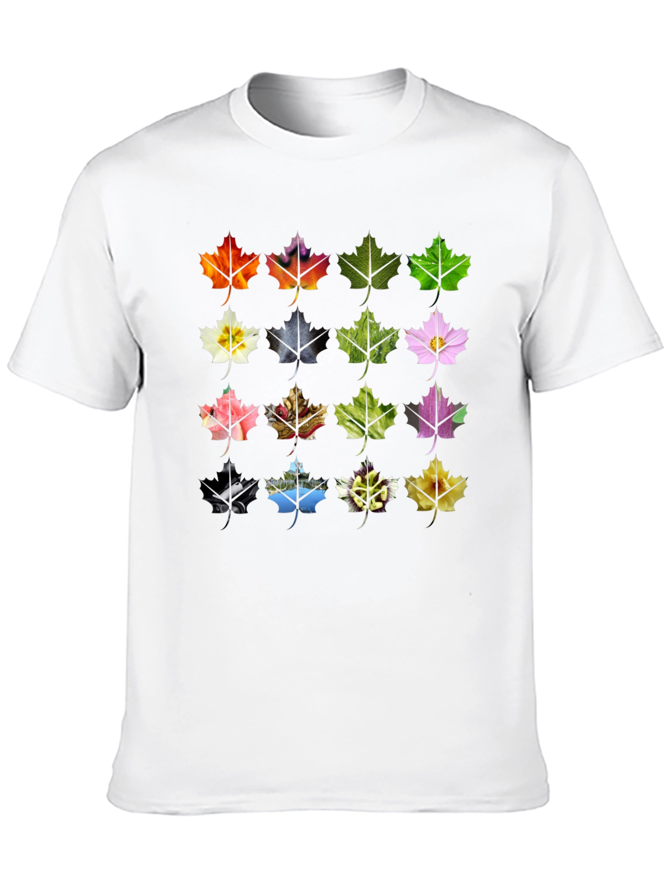 Maple Leaf Collage Tee - Nature Inspired Design