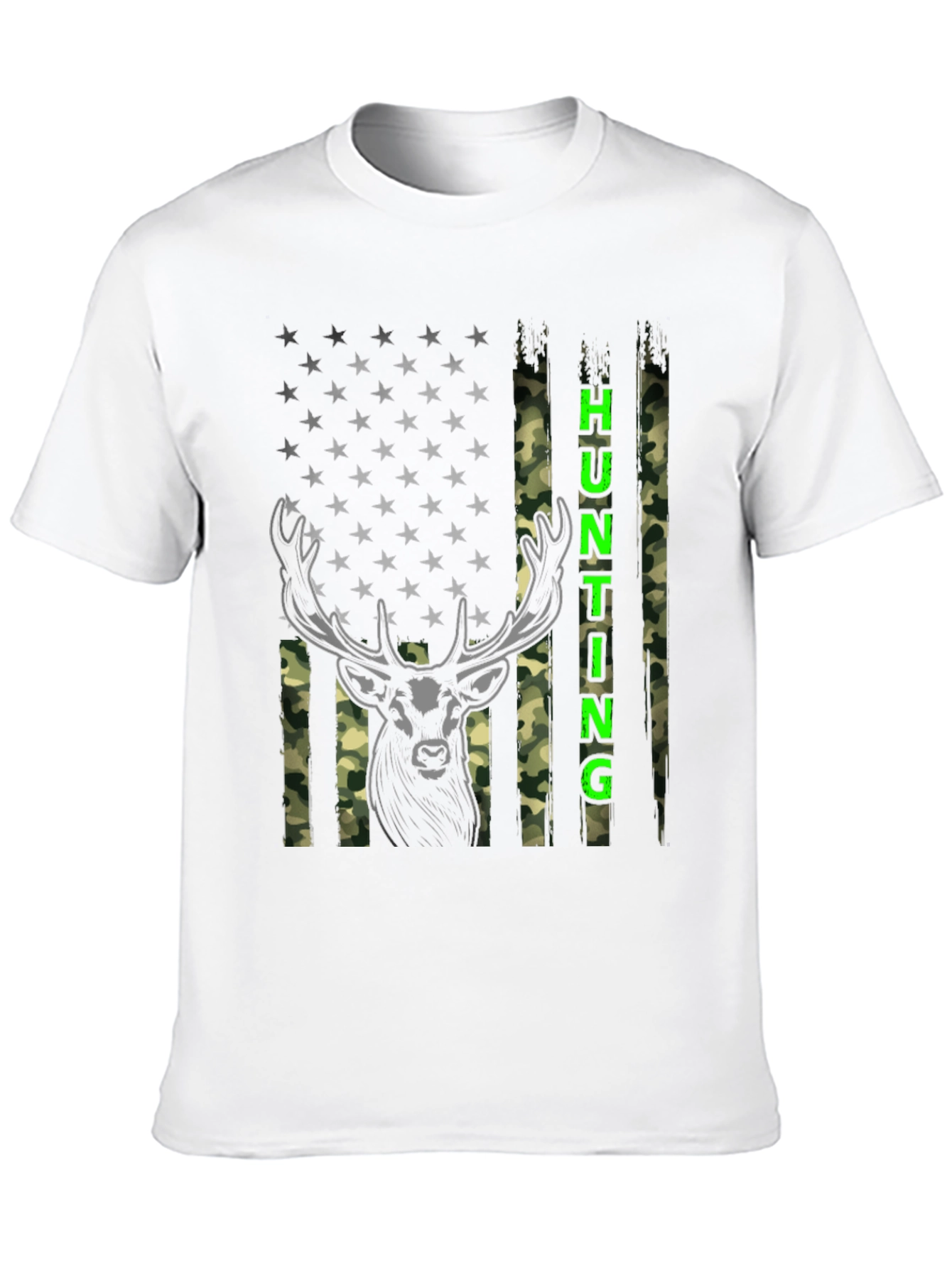 Hunting Deer American Flag T-Shirt