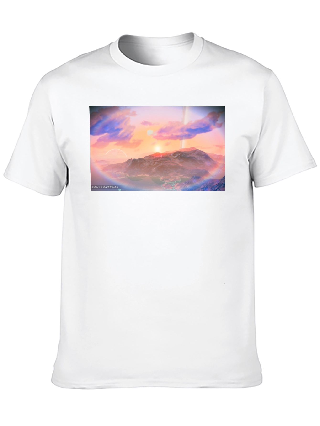 Sunset Planetscape Black T-Shirt