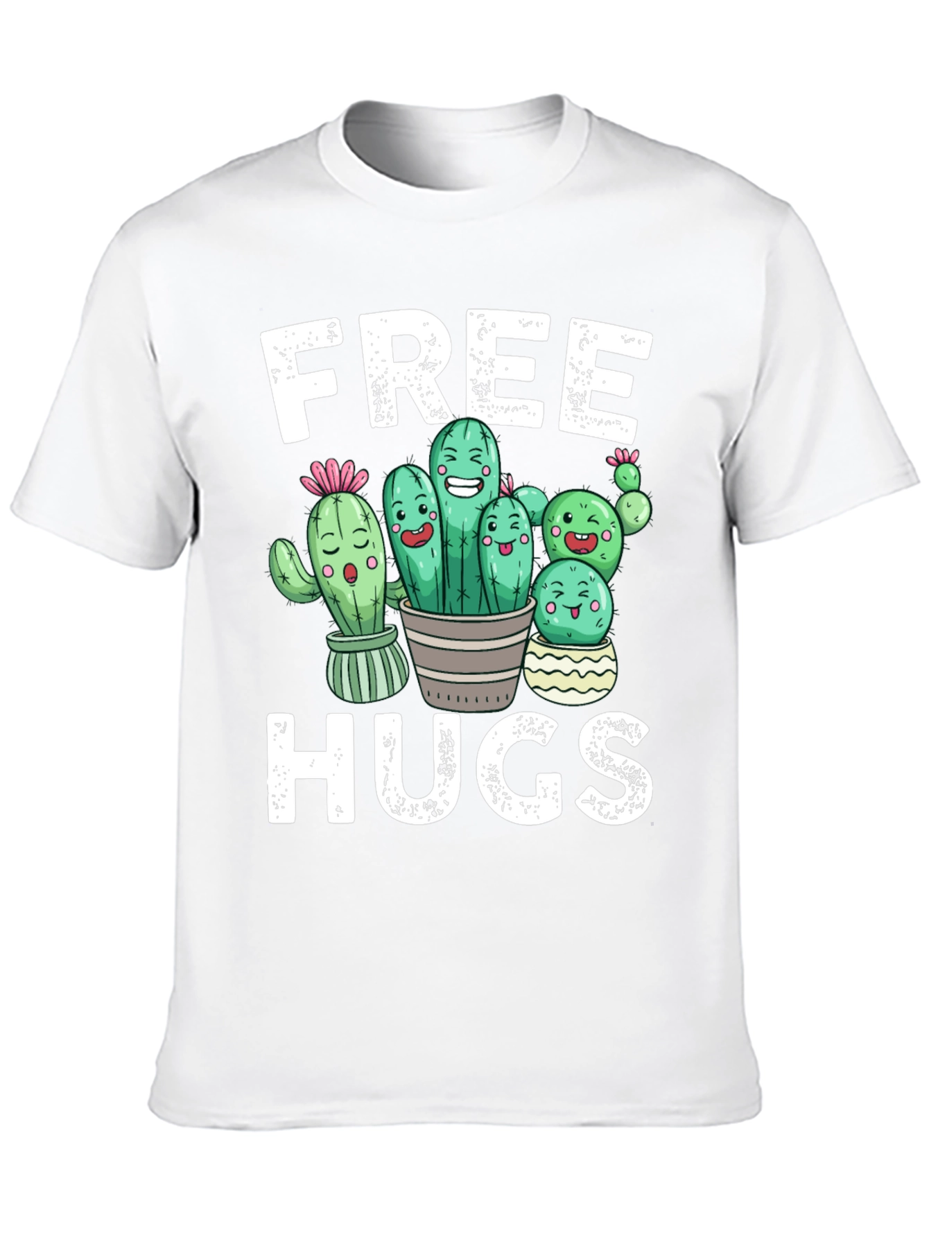 Free Hugs Cactus Graphic T-Shirt
