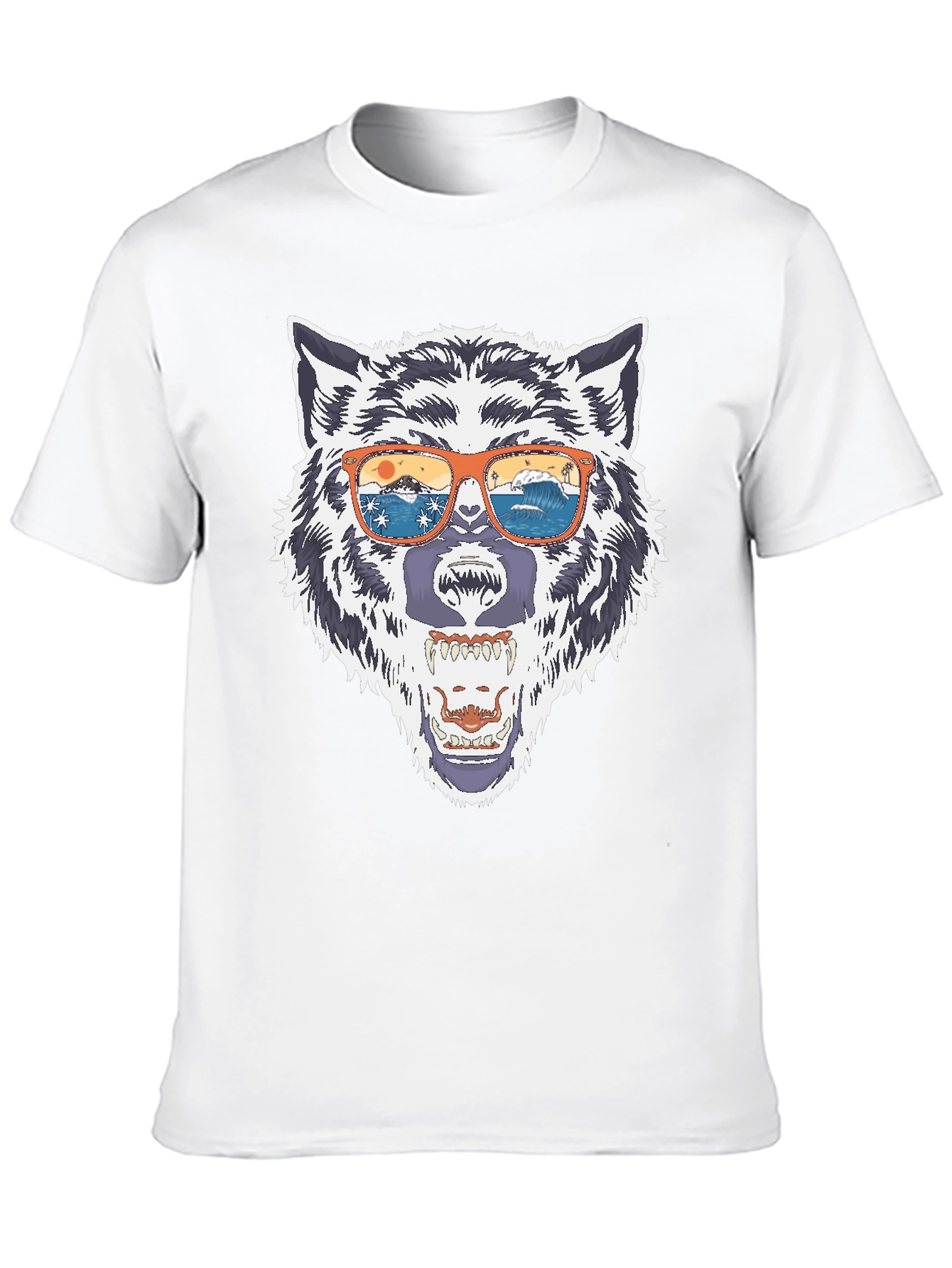 Wolf Graphic Tee - Summer Vibes Sunglasses