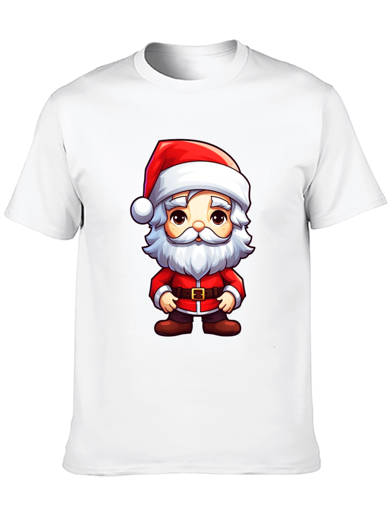 Santa Cartoon Graphic Tee Black T-Shirt