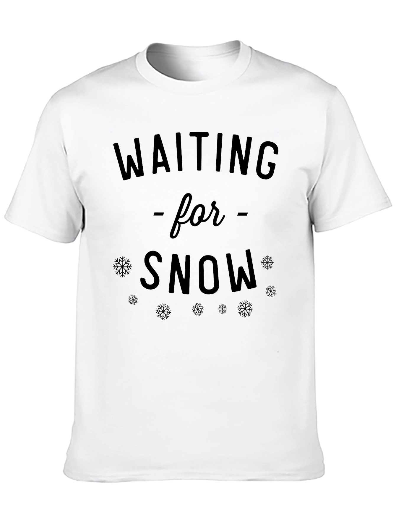 Waiting For Snow Black Graphic T-Shirt