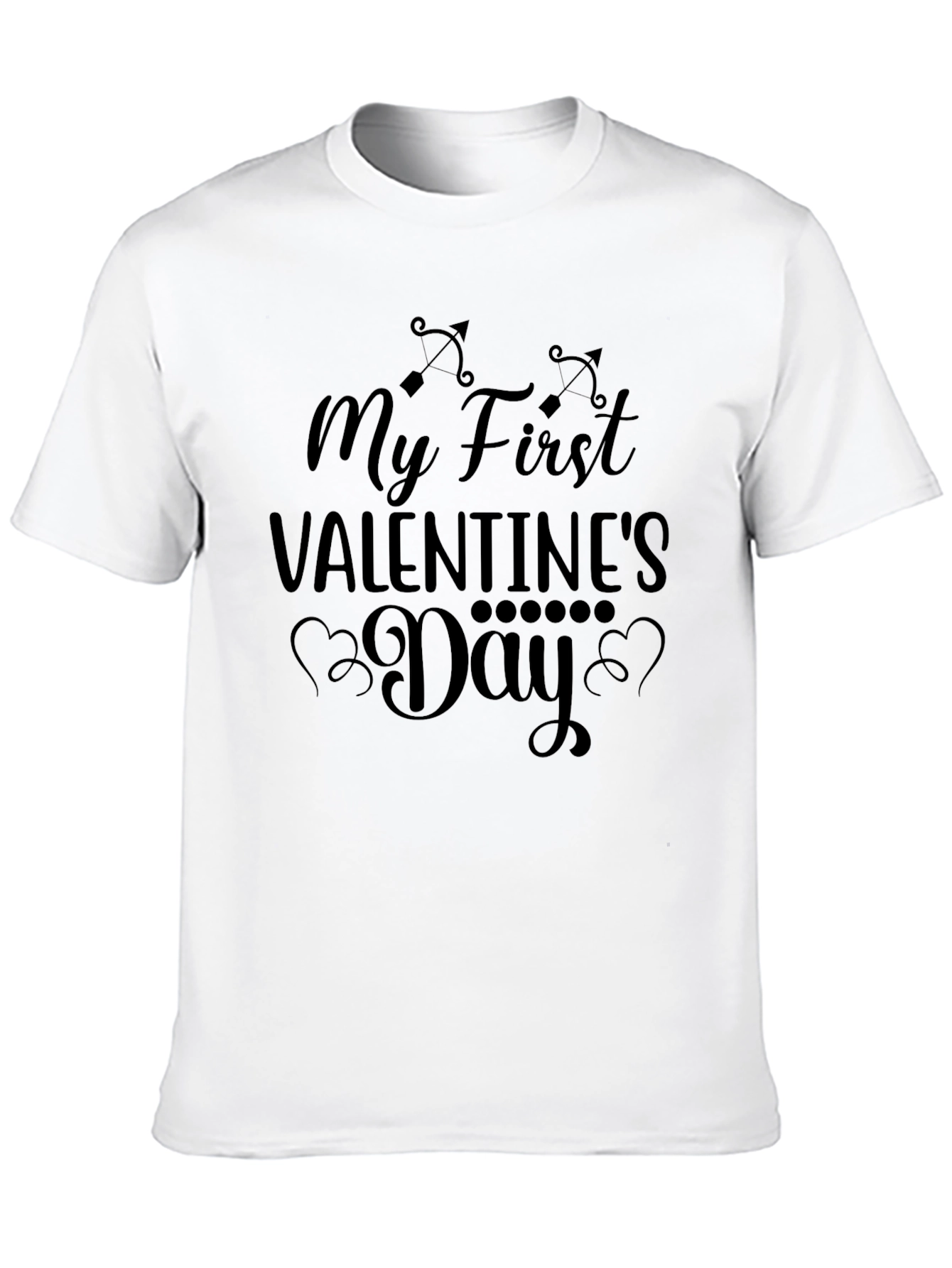 My First Valentines Day Black T-Shirt