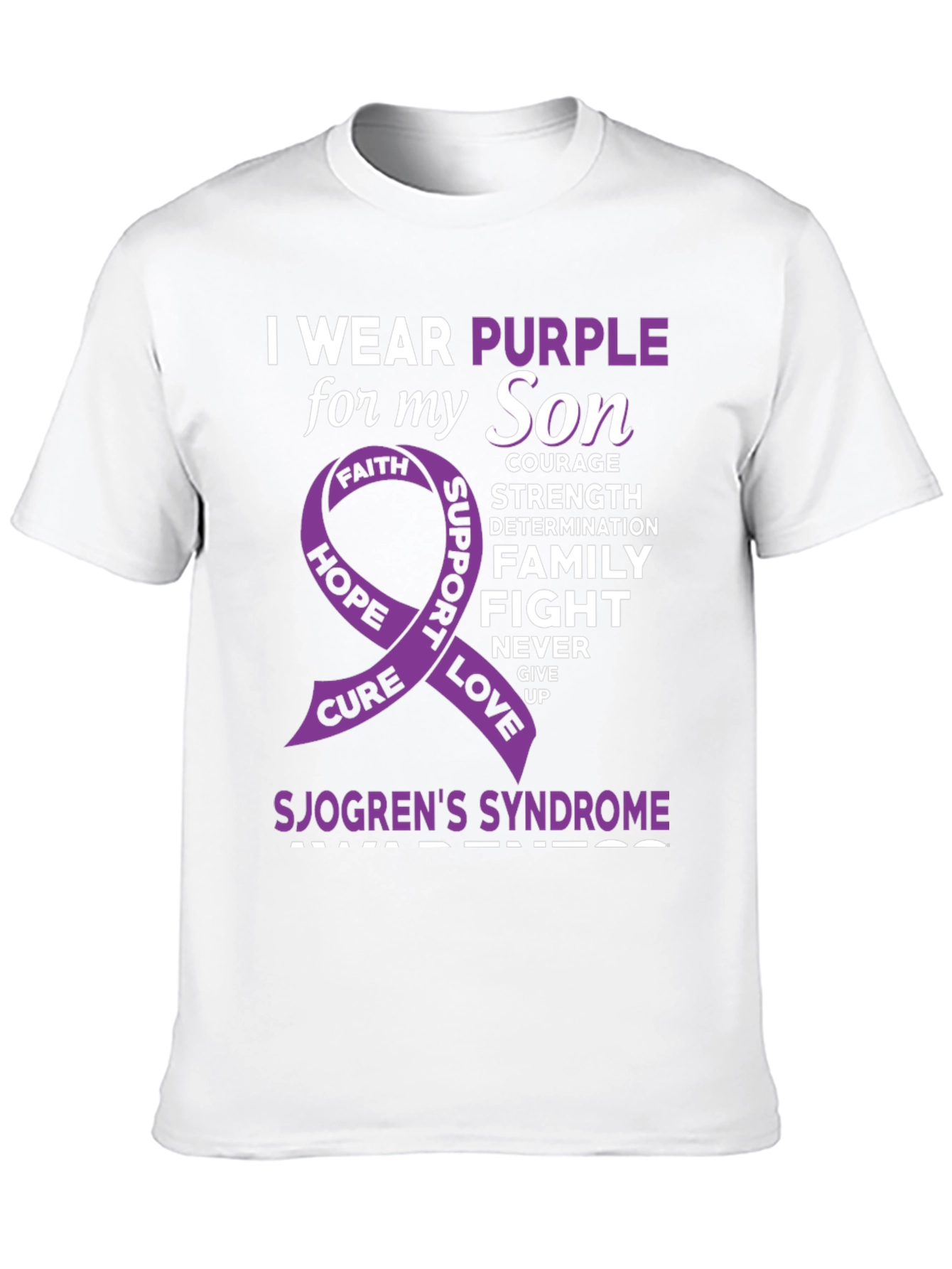 Sjogrens Syndrome Awareness Purple Ribbon T-Shirt