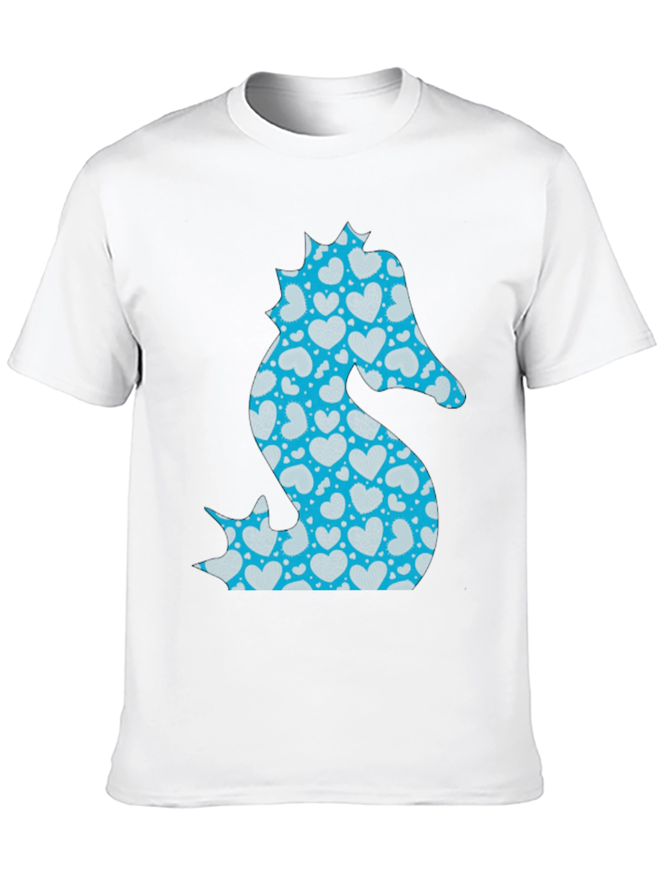 Heart Seahorse Graphic Tee - Black Casual Shirt