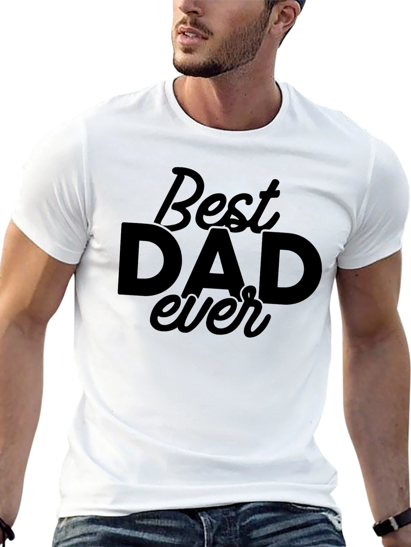 Best Dad Ever Black Graphic T-Shirt