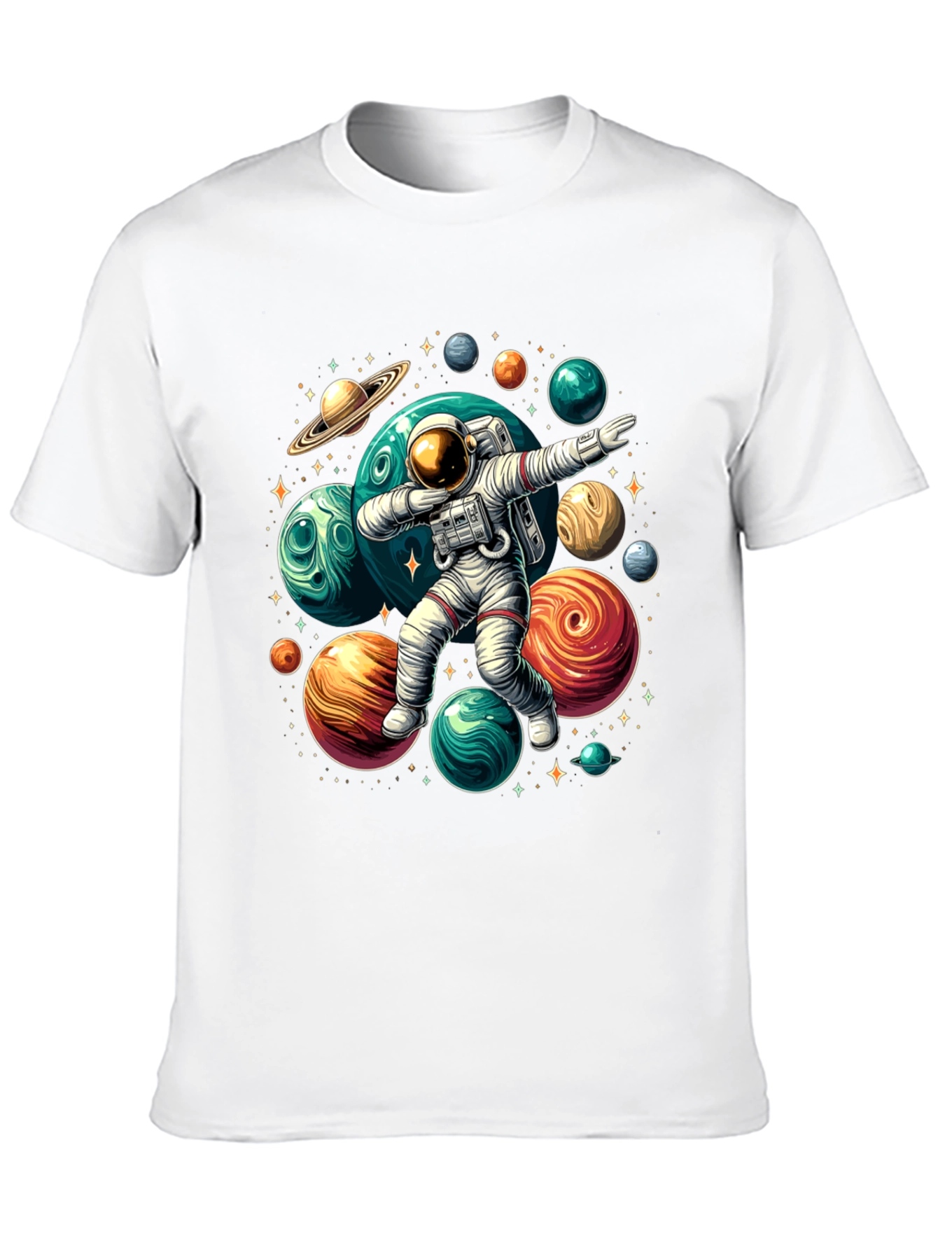 Dabbing Astronaut Planets T-Shirt - Galaxy Space Tee