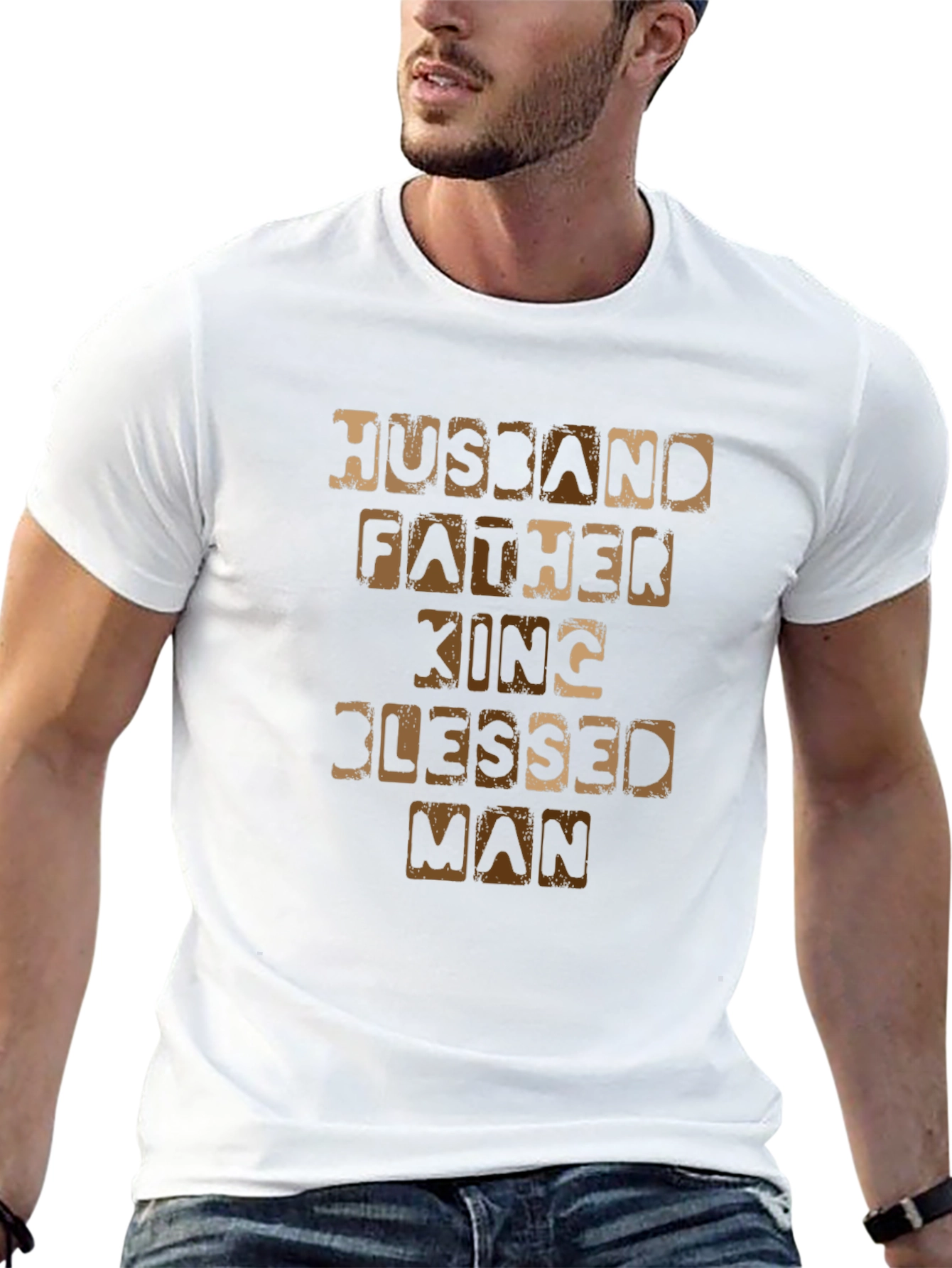Husband Father King Blessed Man T-Shirt
