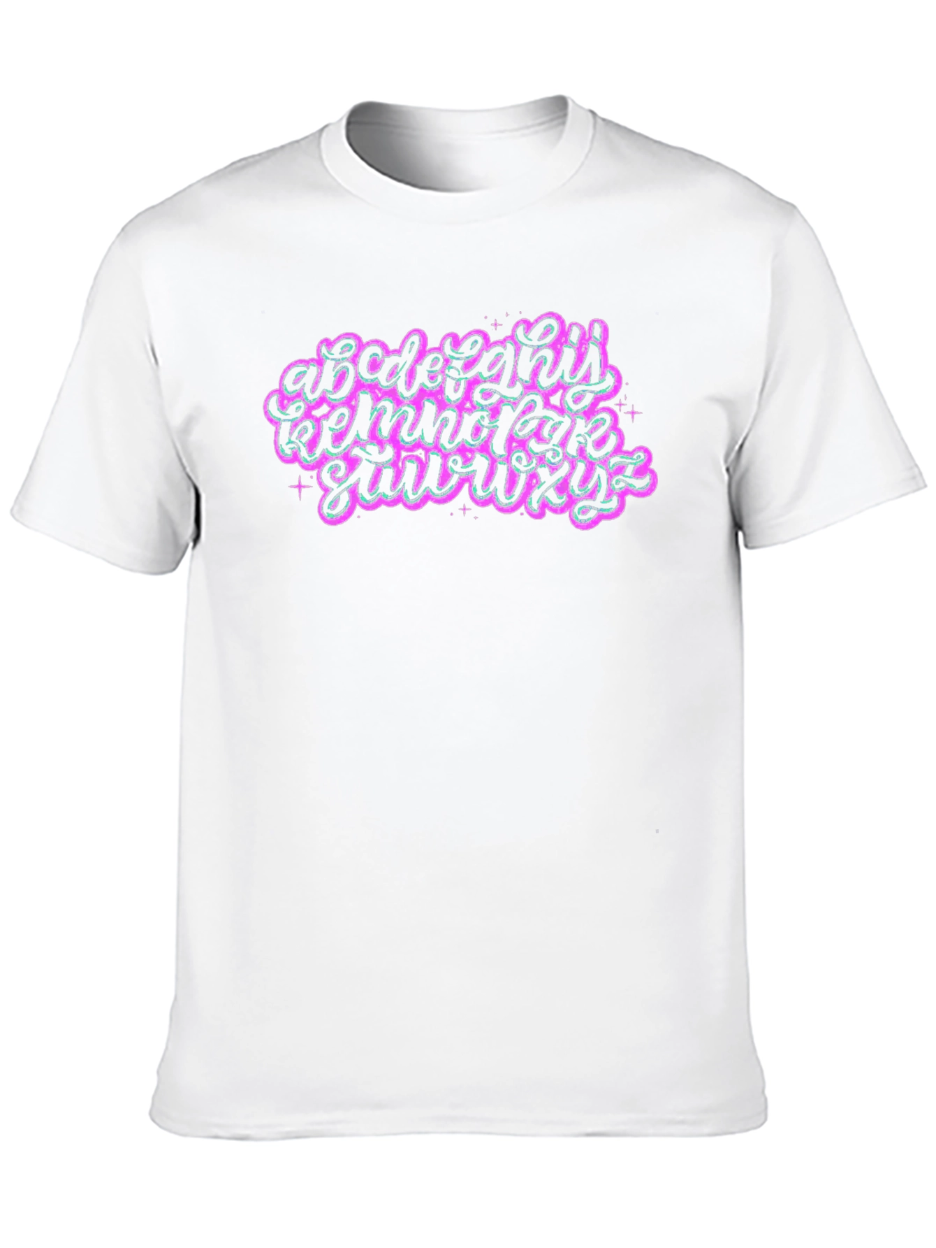 Alphabet Graphic T-Shirt Black Crew Neck Tee