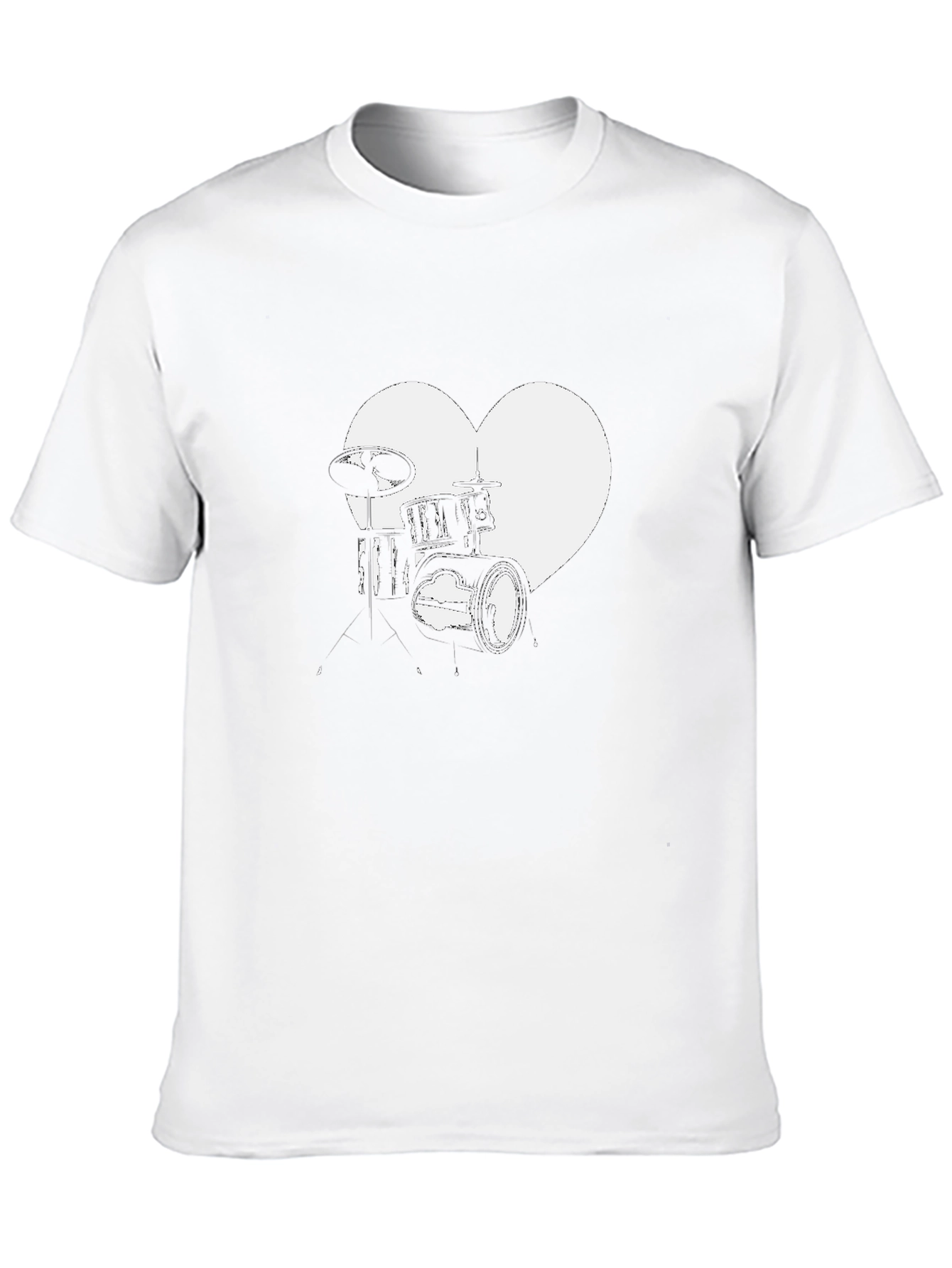 Drum Kit Heart T-Shirt - Music Lover Tee