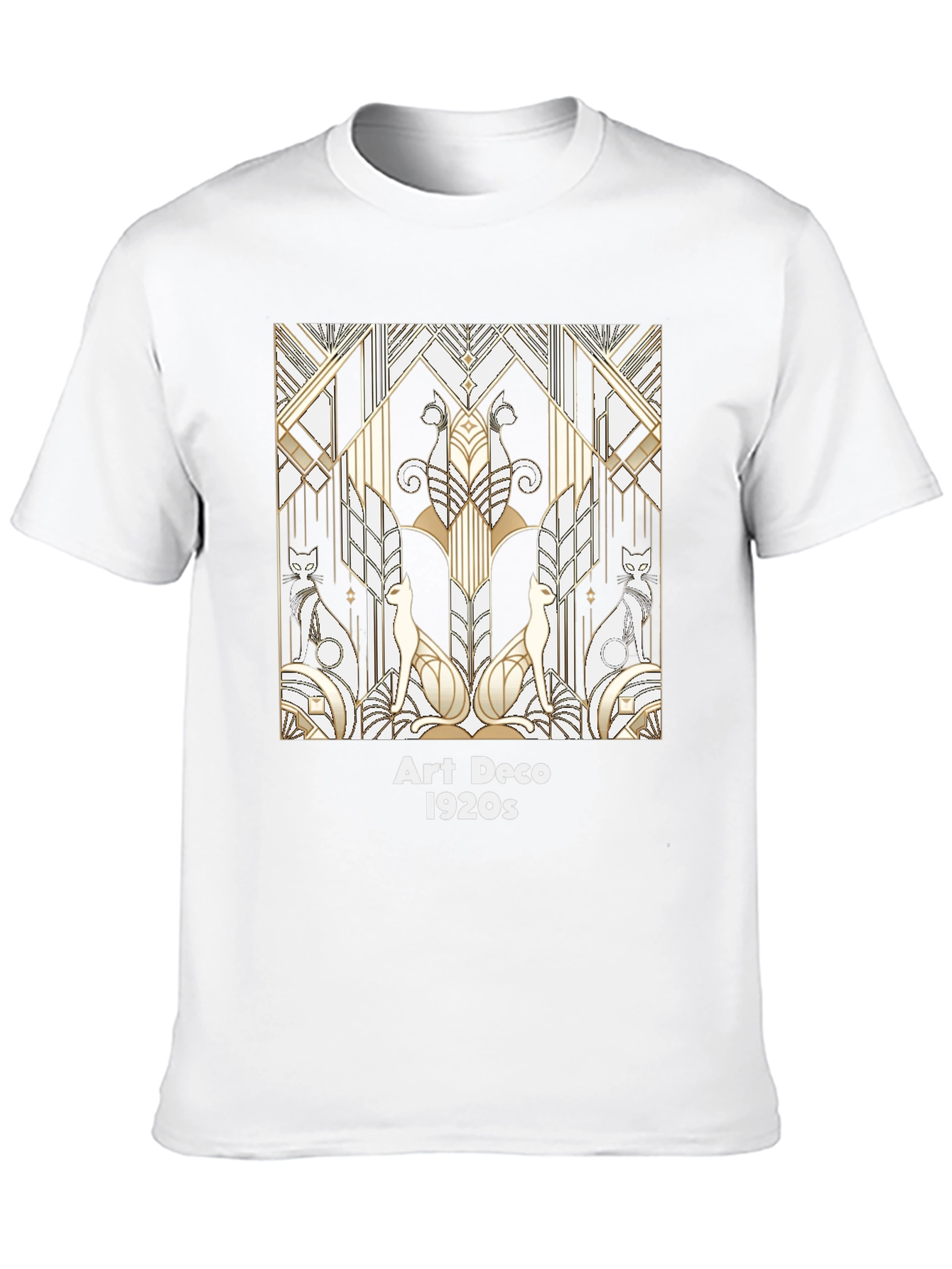 Art Deco Cats T-Shirt - 1920s Inspired Graphic Tee