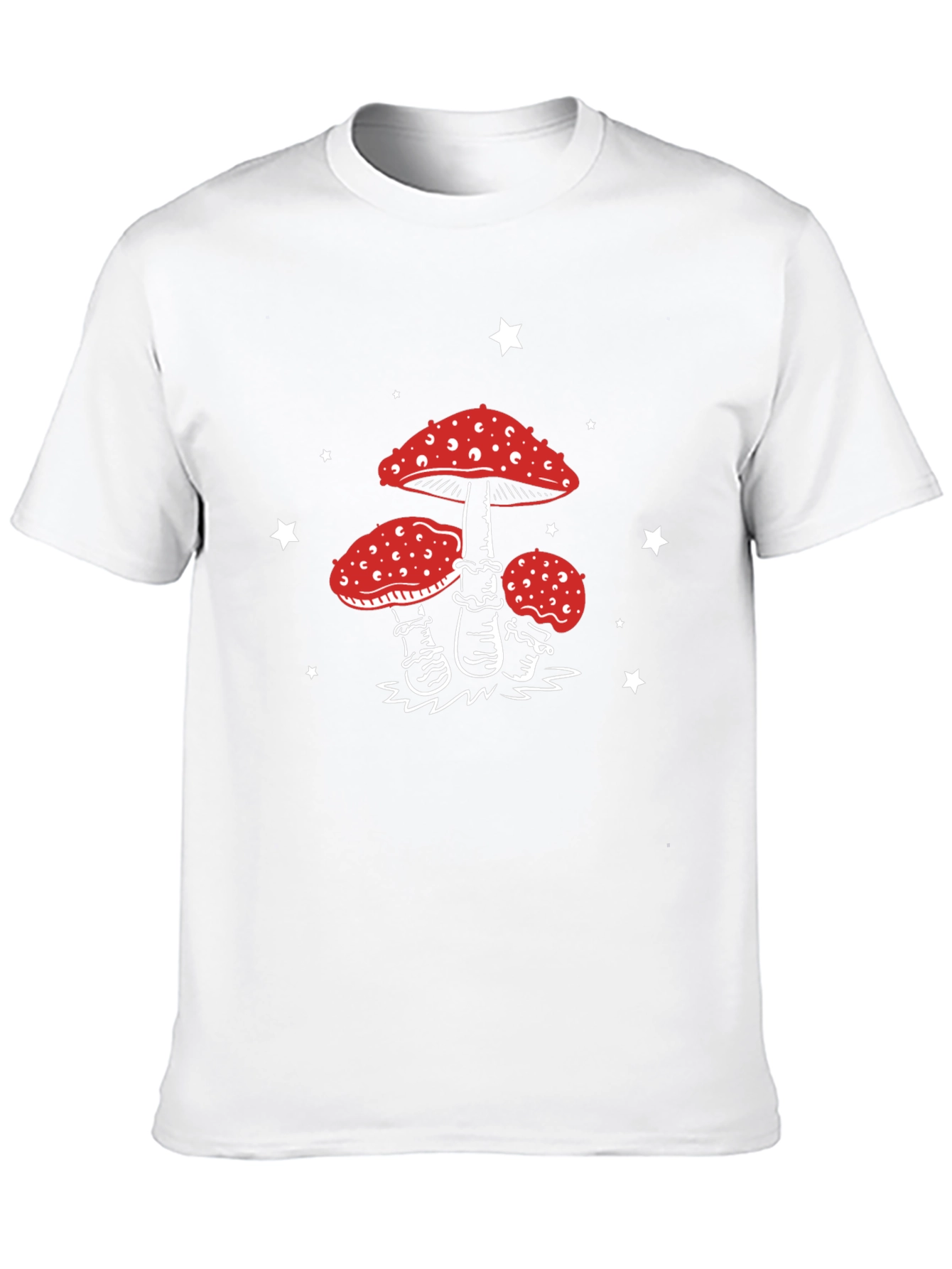 Mushroom Star Graphic Tee - Black Cotton Blend