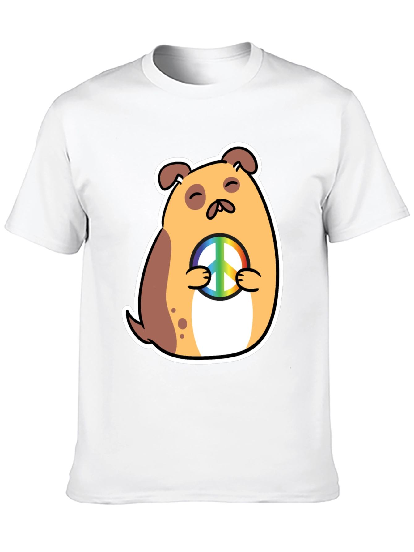 Peaceful Pup Graphic Tee - Black Cotton Blend Shirt