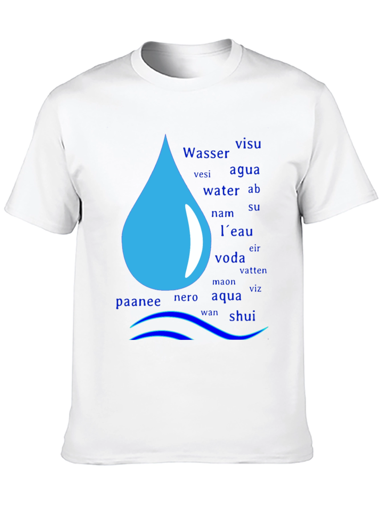 Multilingual Water Drop T-Shirt