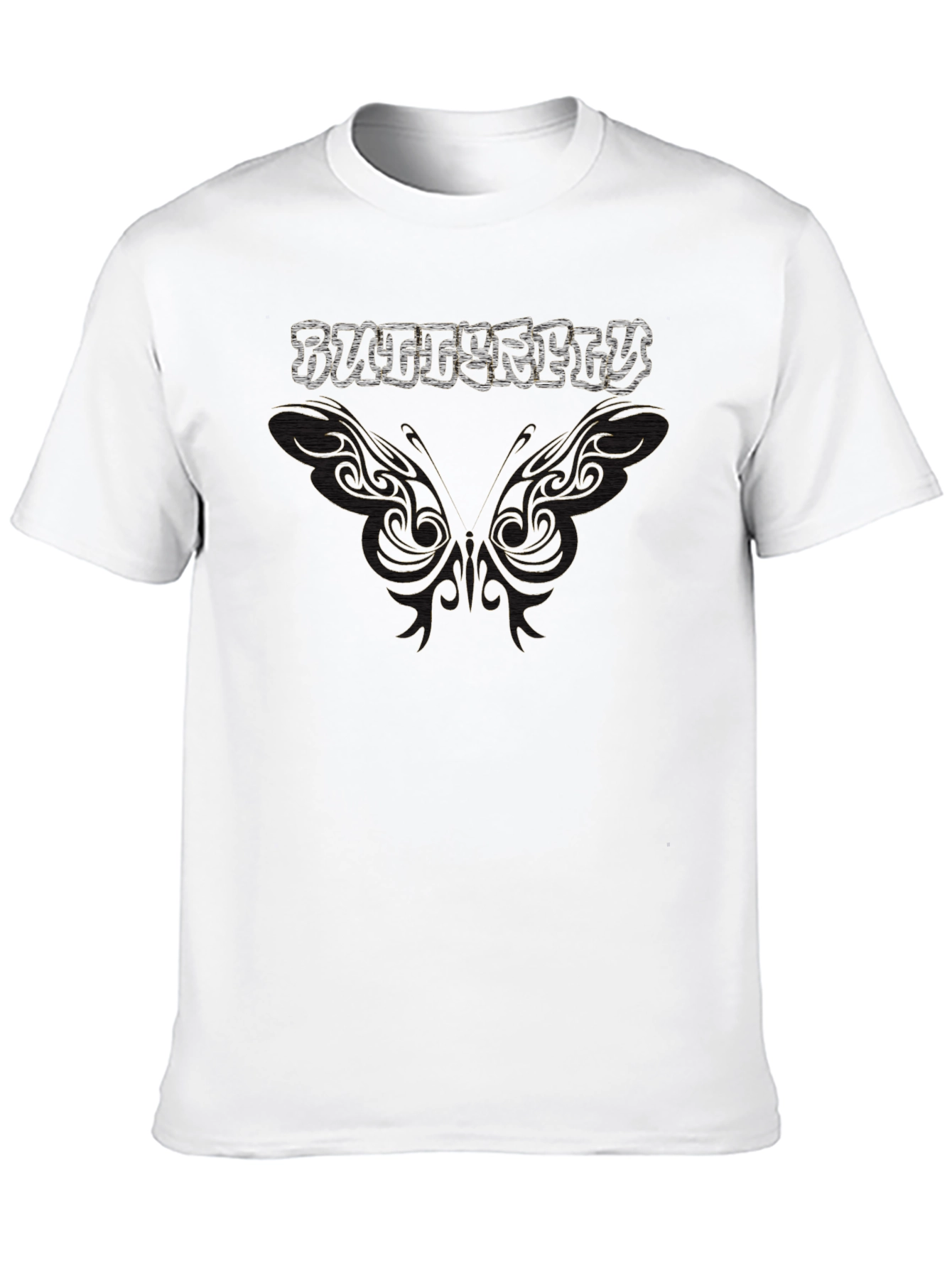 Butterfly Graphic Print T-Shirt - Black