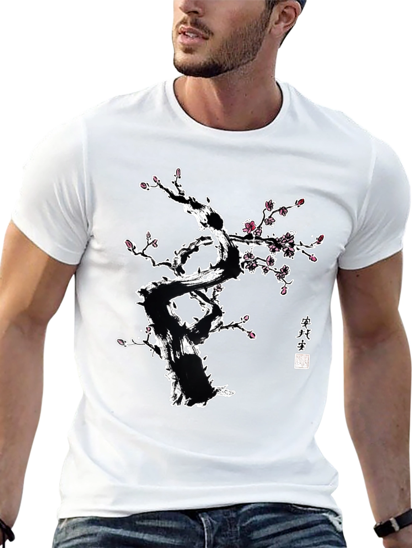 Ink Wash Cherry Blossom Tree Graphic Tee