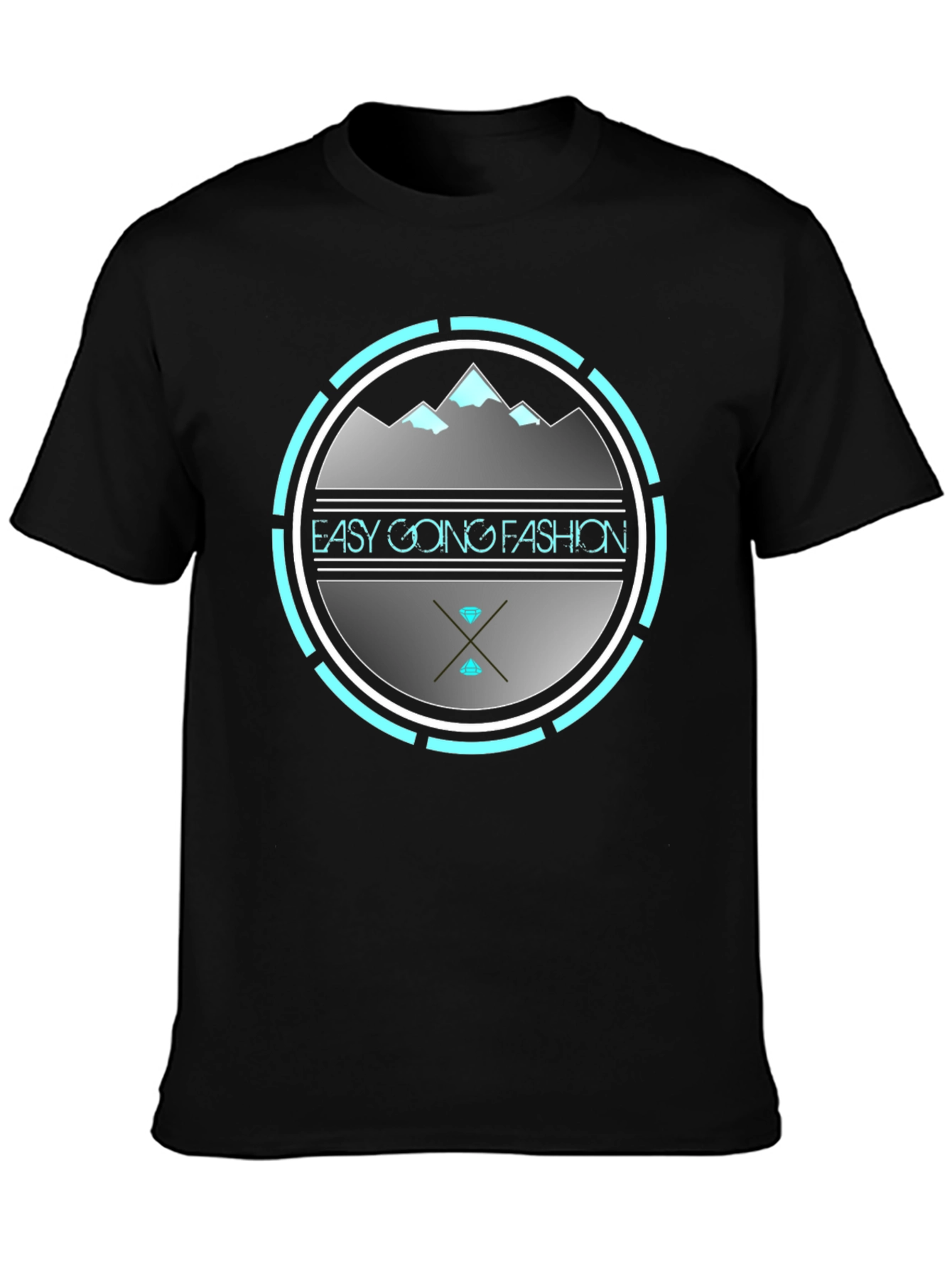 Easy Going Fashion Graphic Tee - Black