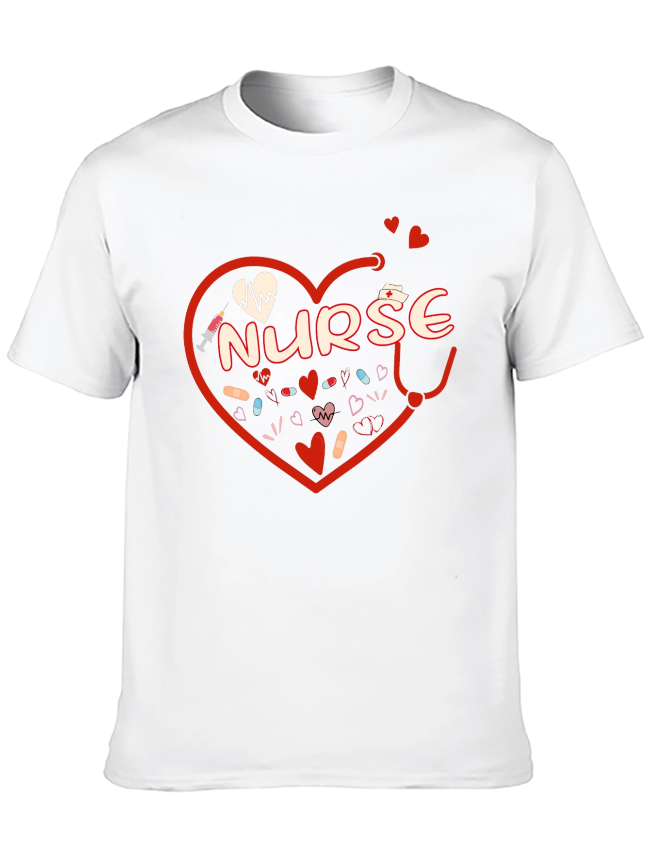 Nurse Heart Graphic T-Shirt - Medical Professional Tee