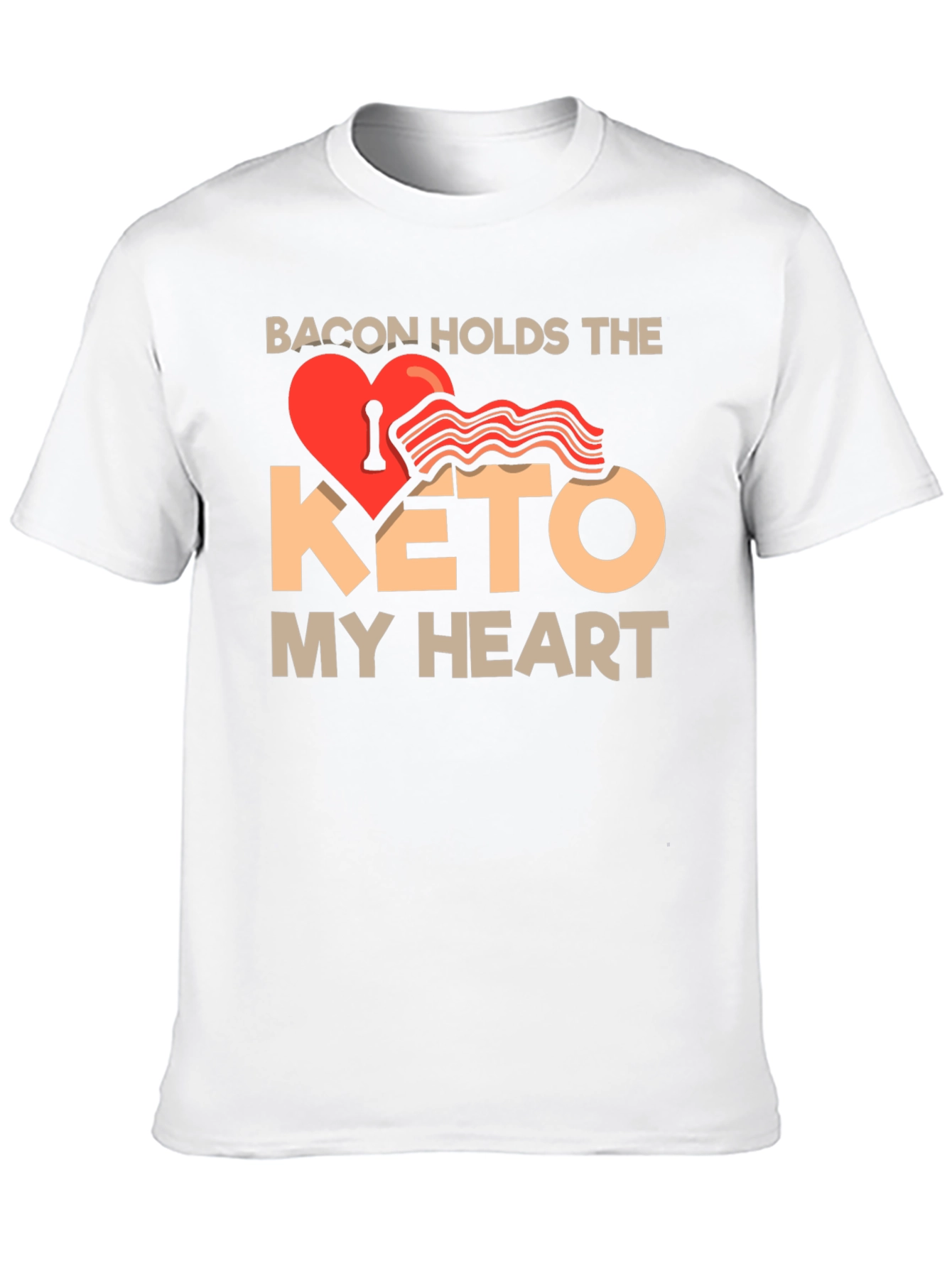 Bacon Keto Heart T-Shirt - Funny Diet Tee