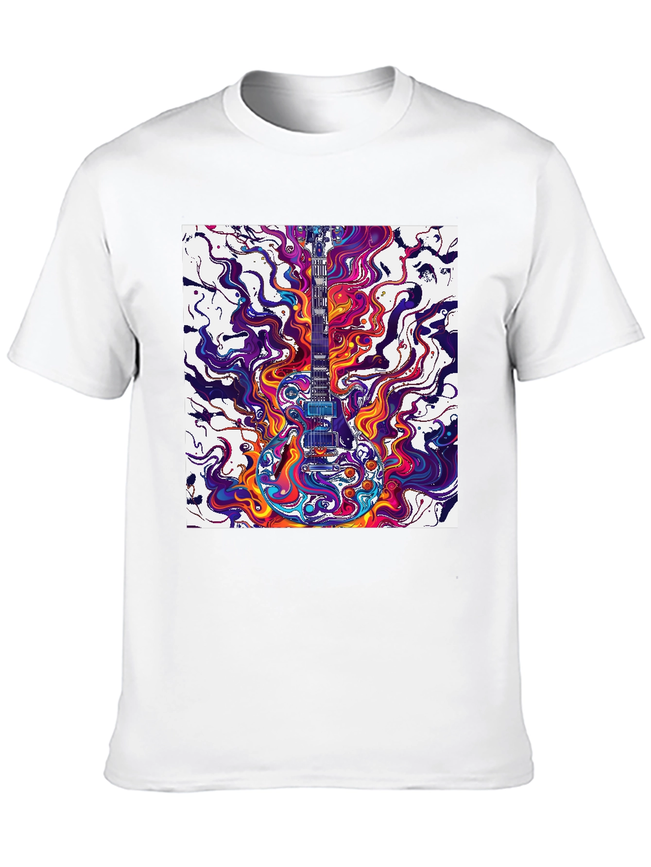 Psychedelic Guitar T-Shirt - Vivid Music Art