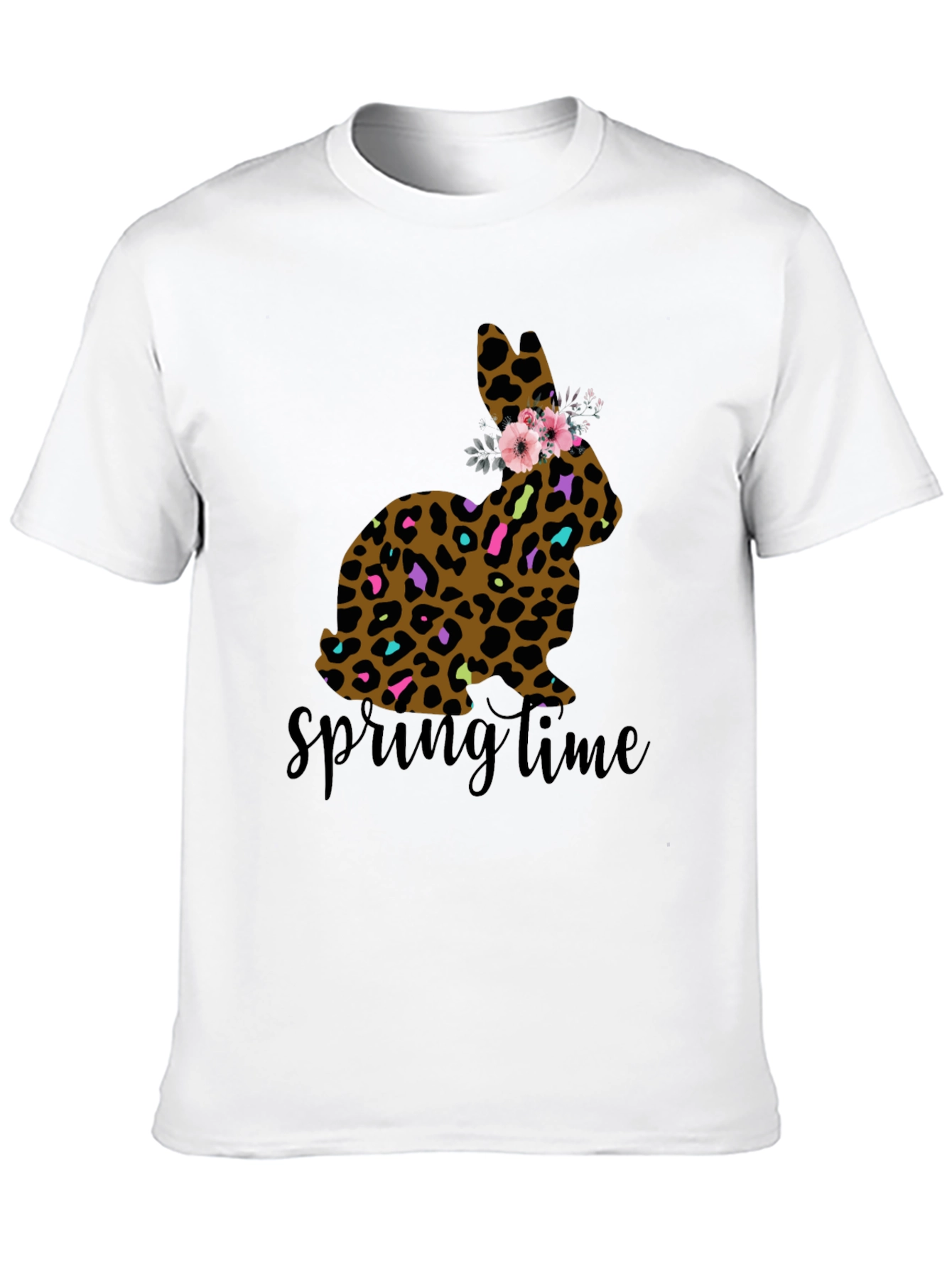 Leopard Print Easter Bunny Springtime T-Shirt