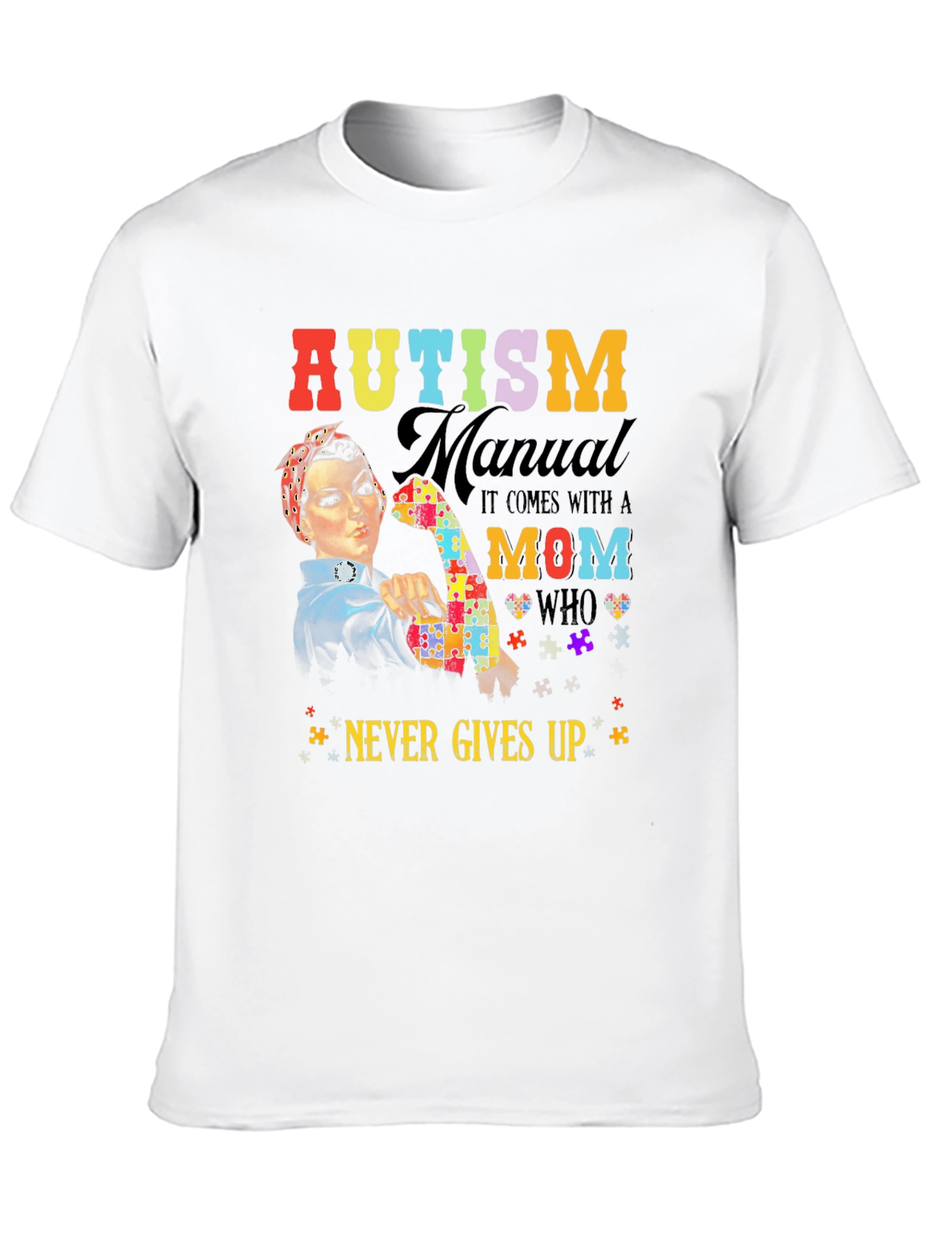 Autism Mom Strong Graphic T-Shirt