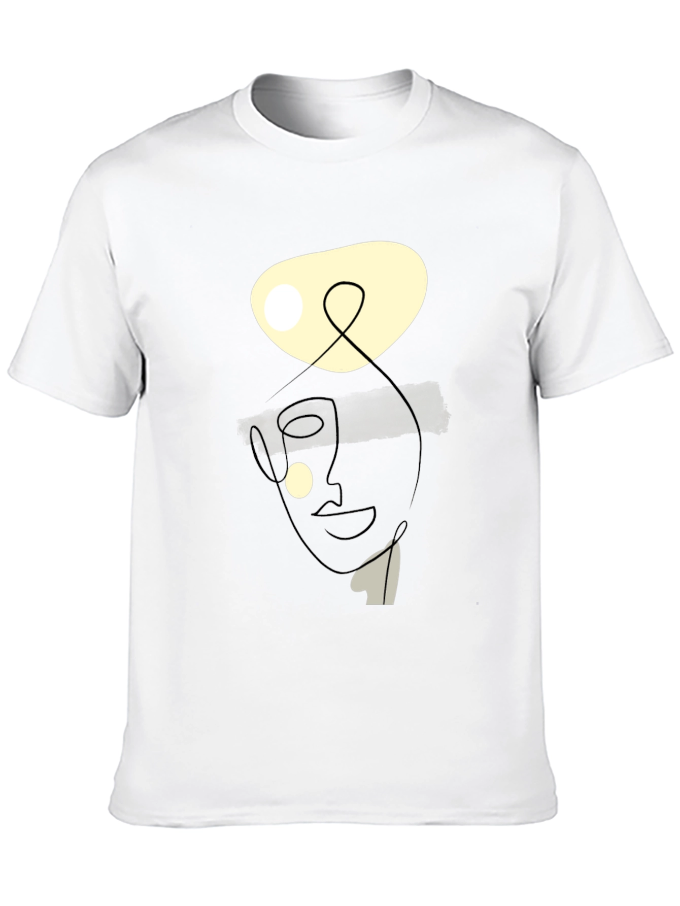 Abstract Face Graphic Tee - Modern Art Shirt
