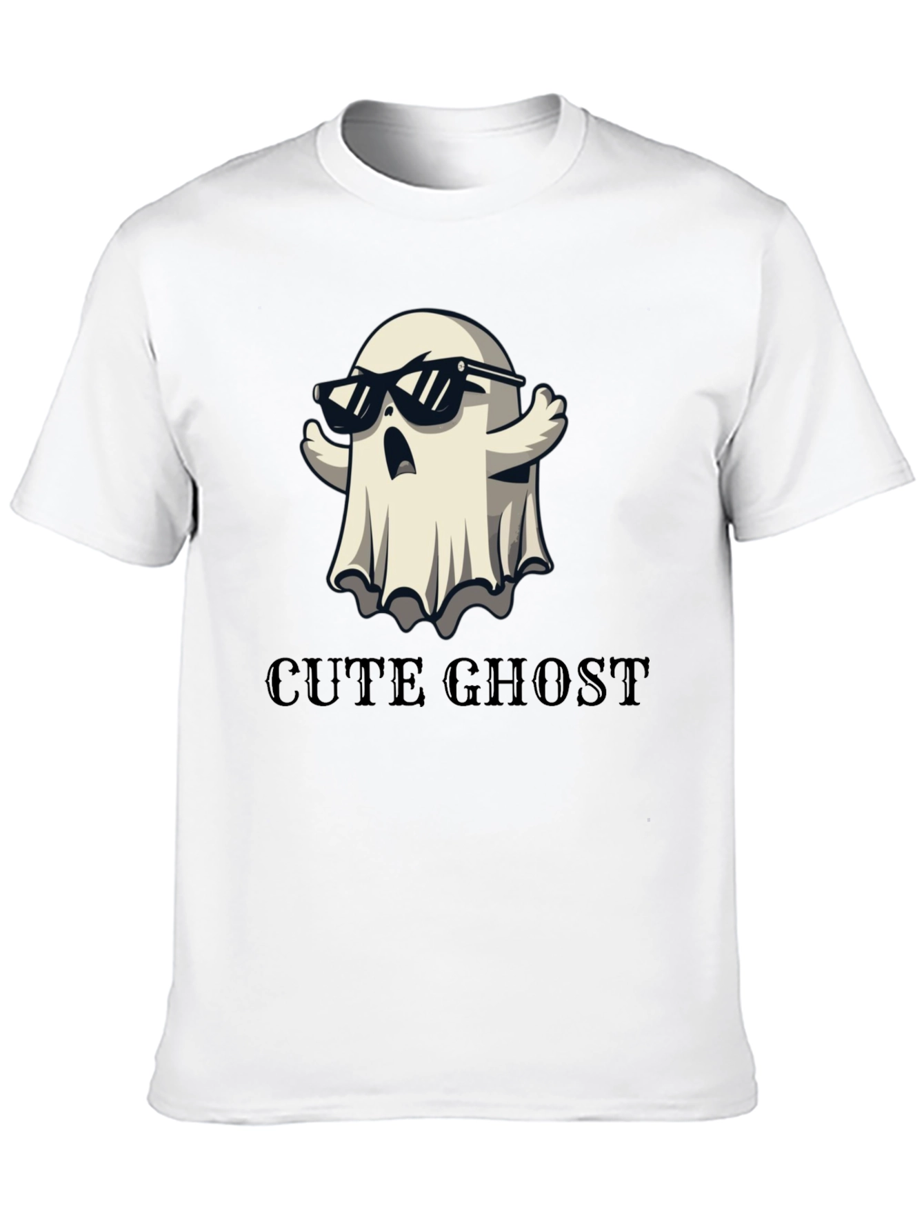 Cool Ghost Graphic Tee - Unisex Black T-Shirt