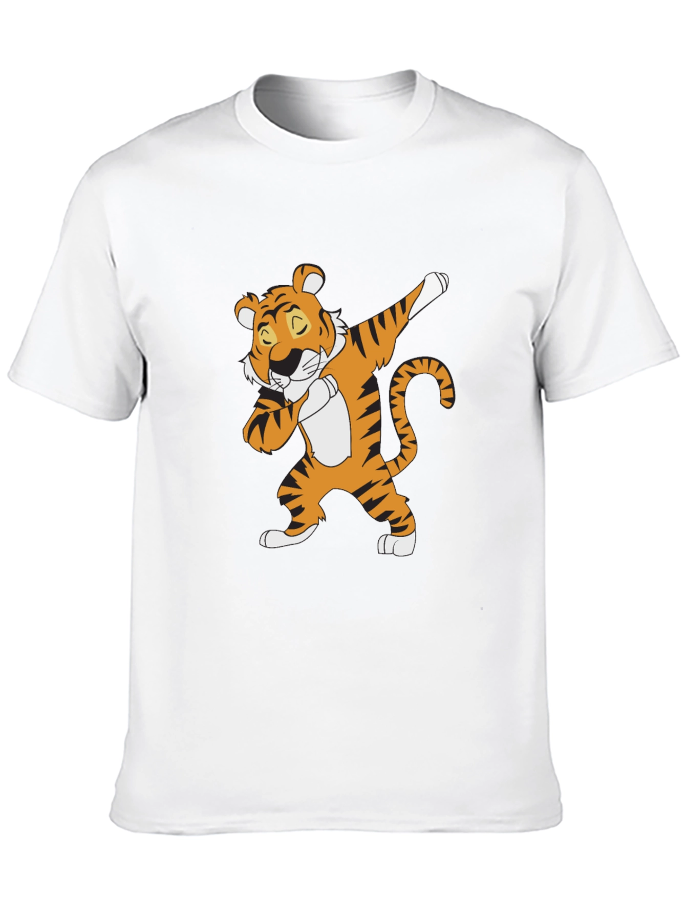 Dabbing Tiger Graphic Tee - Black Cotton T-Shirt
