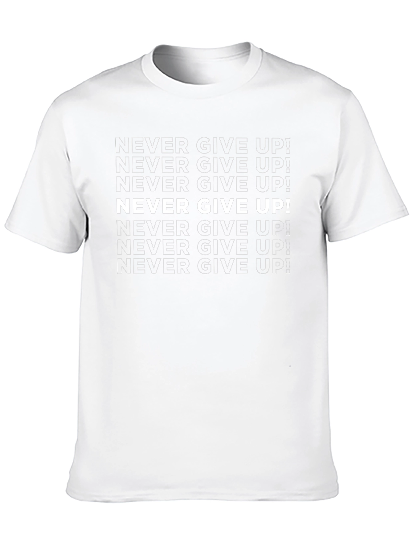 Never Give Up Black Graphic T-Shirt