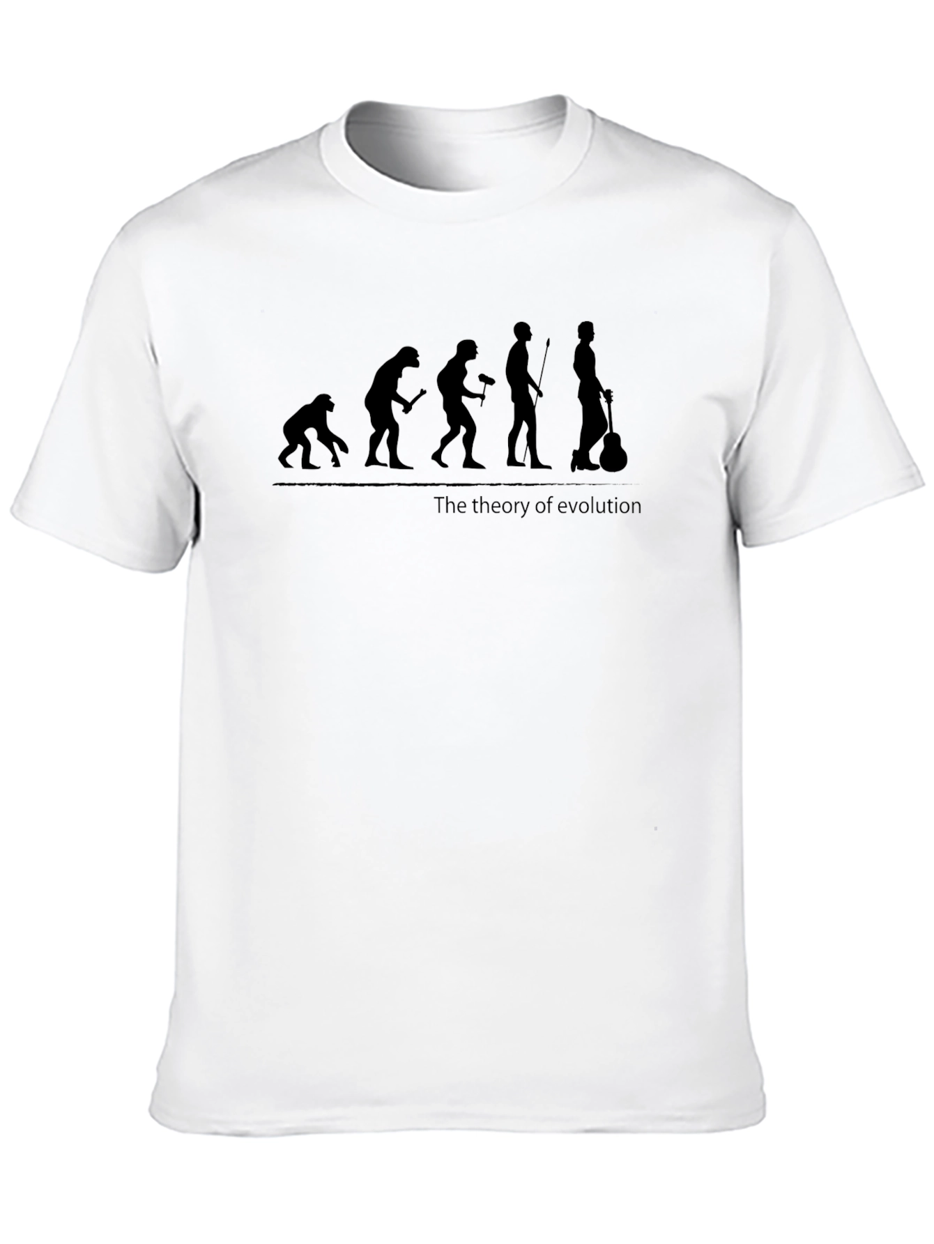 Evolution of Man Guitarist Graphic T-Shirt - Black