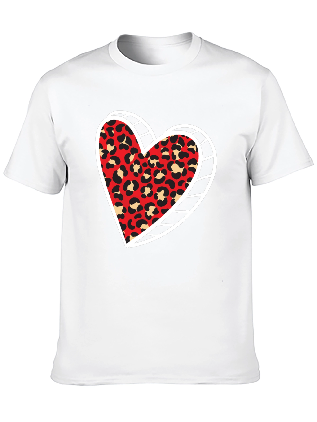 Leopard Heart Graphic Tee - Trendy Black Shirt