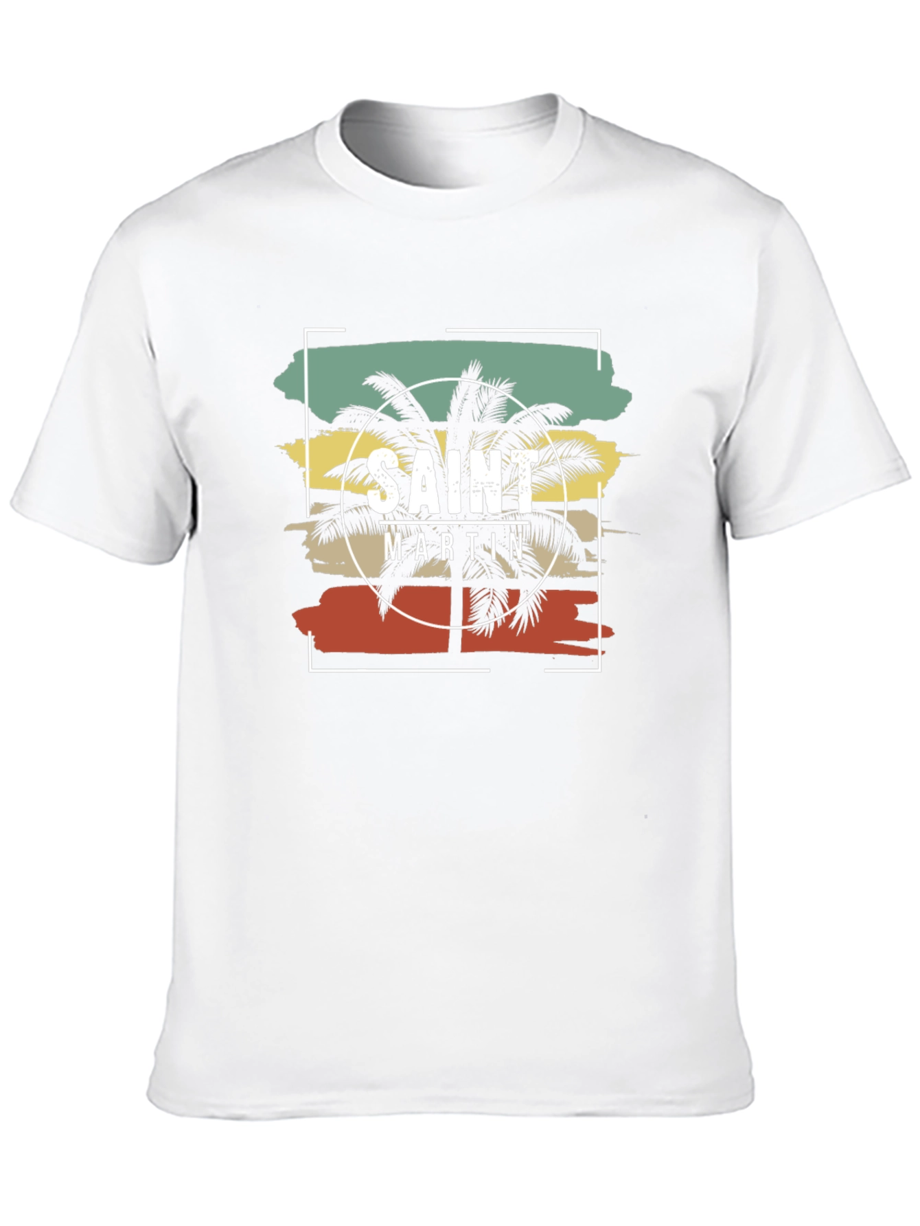 Saint Martin Palm Tree Graphic T-Shirt