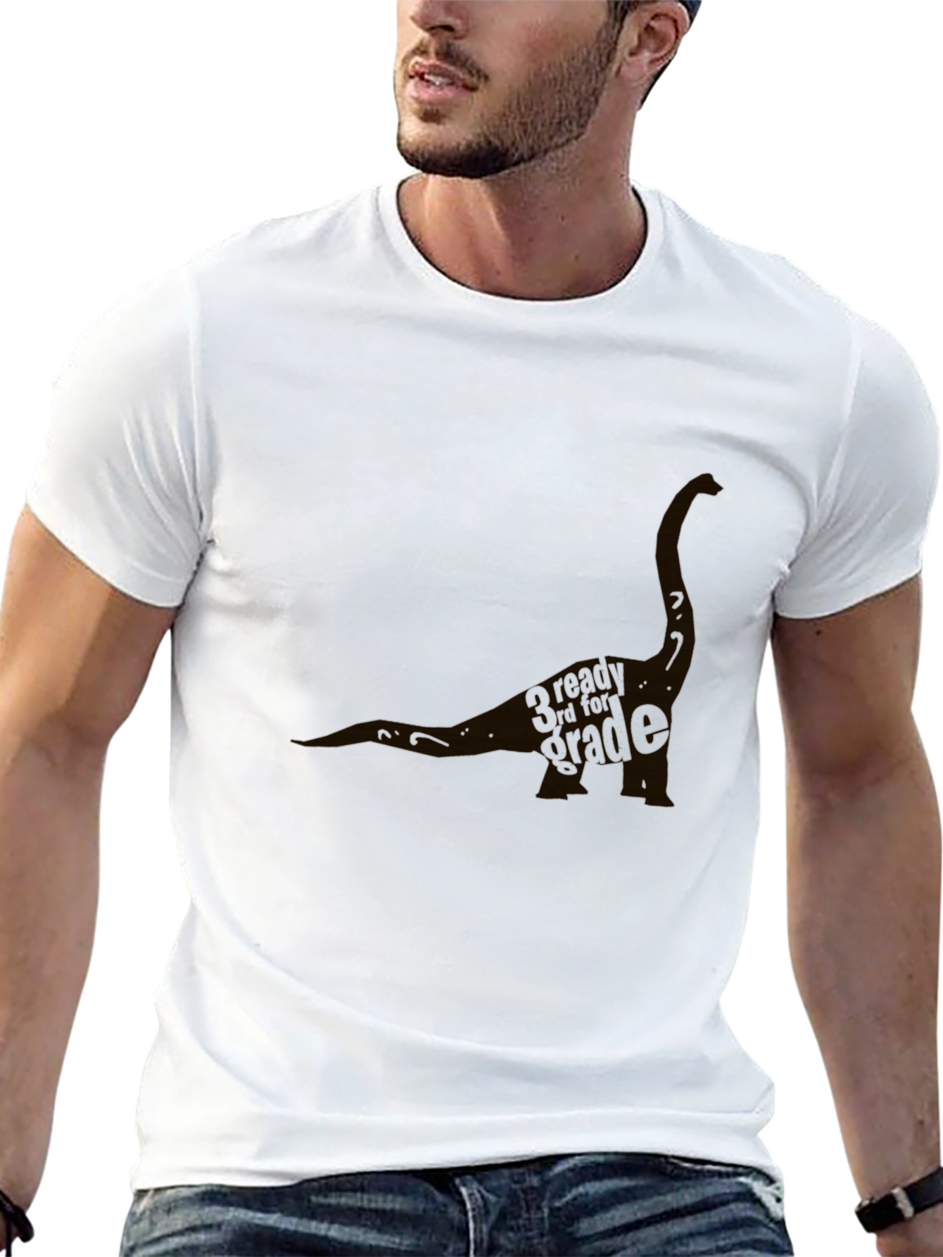 Dinosaur Graphic T-Shirt - Black Cotton Blend