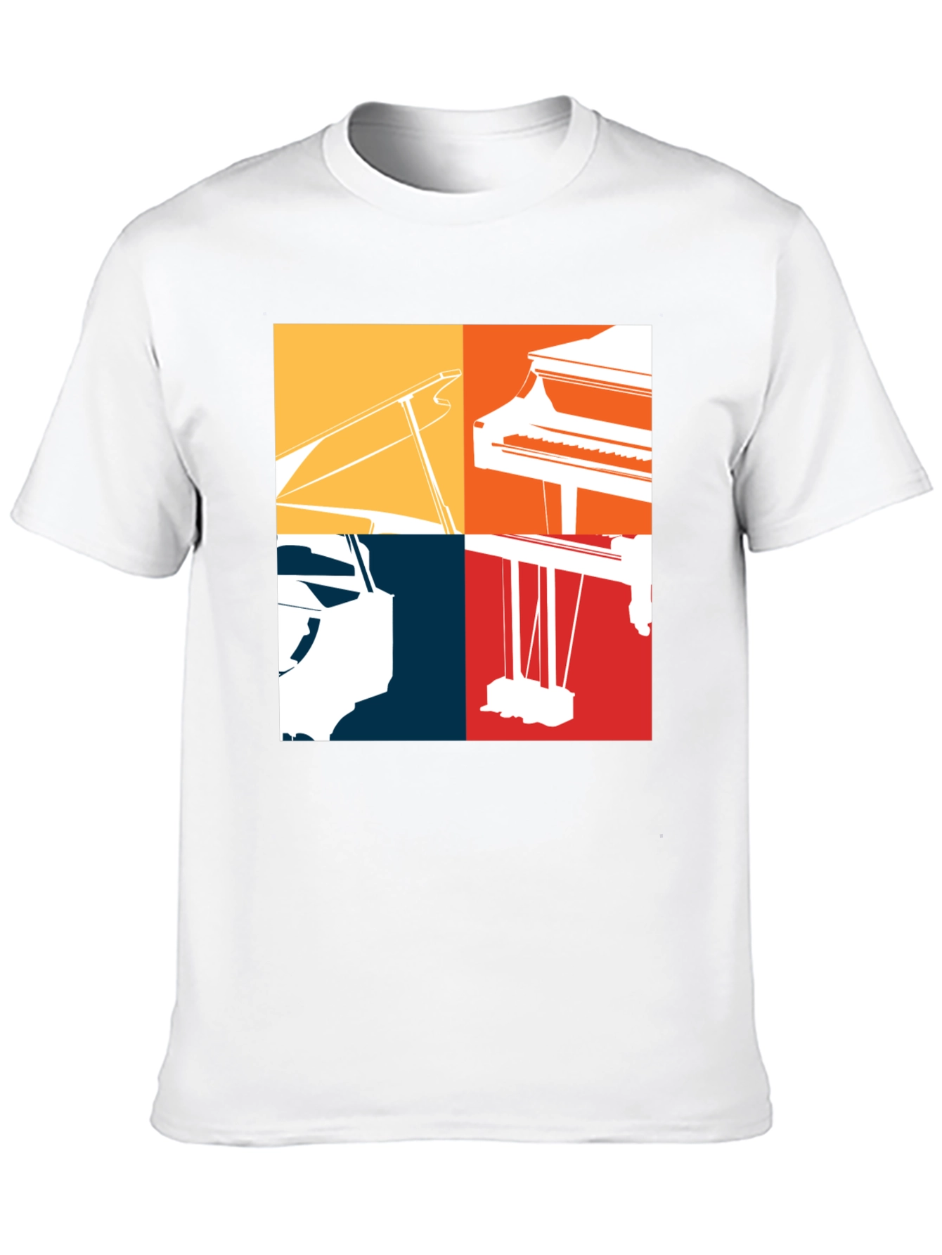 Piano Silhouette Graphic Tee - Music Lover Shirt