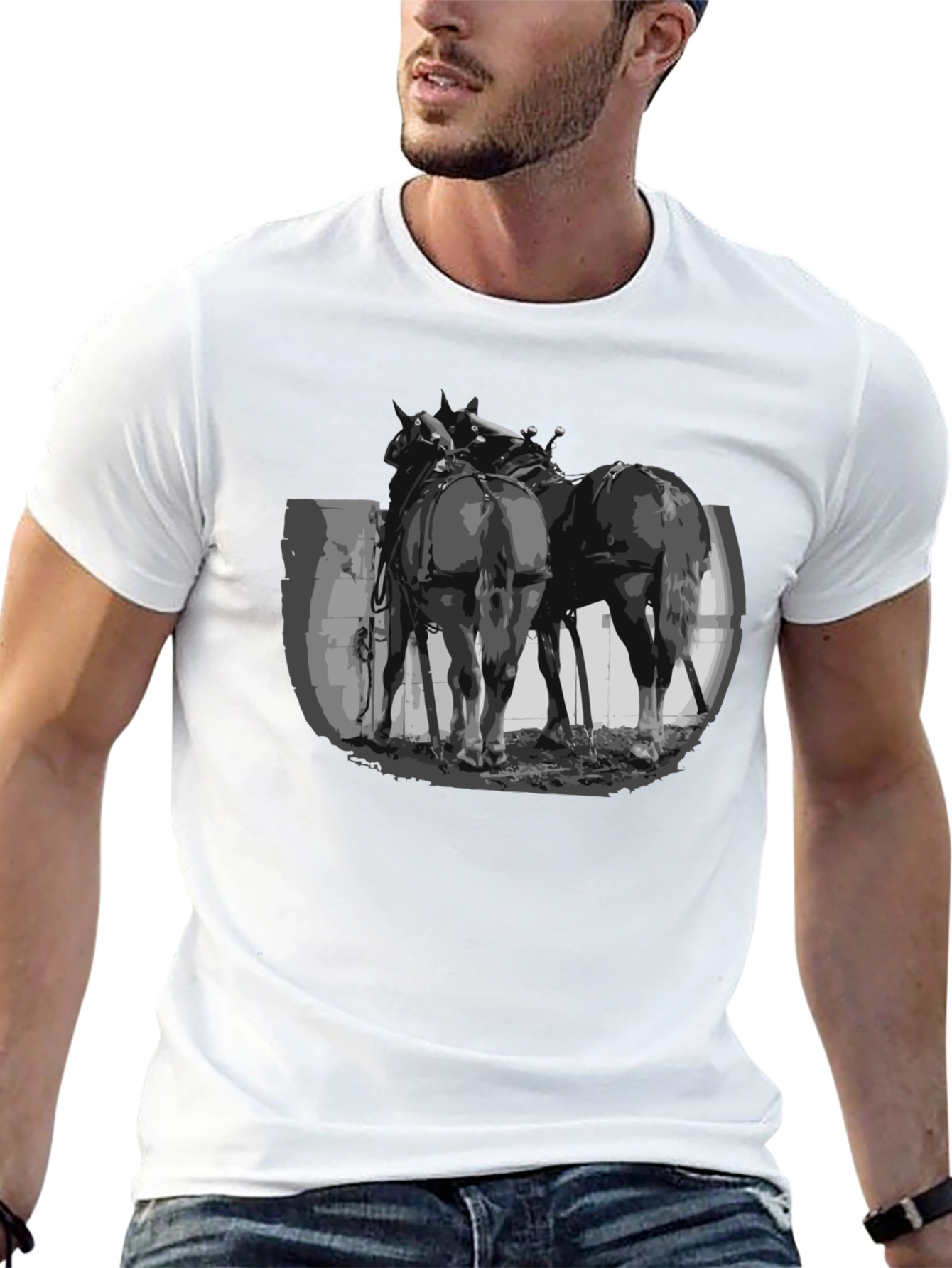 Black Rodeo Horses Graphic Tee