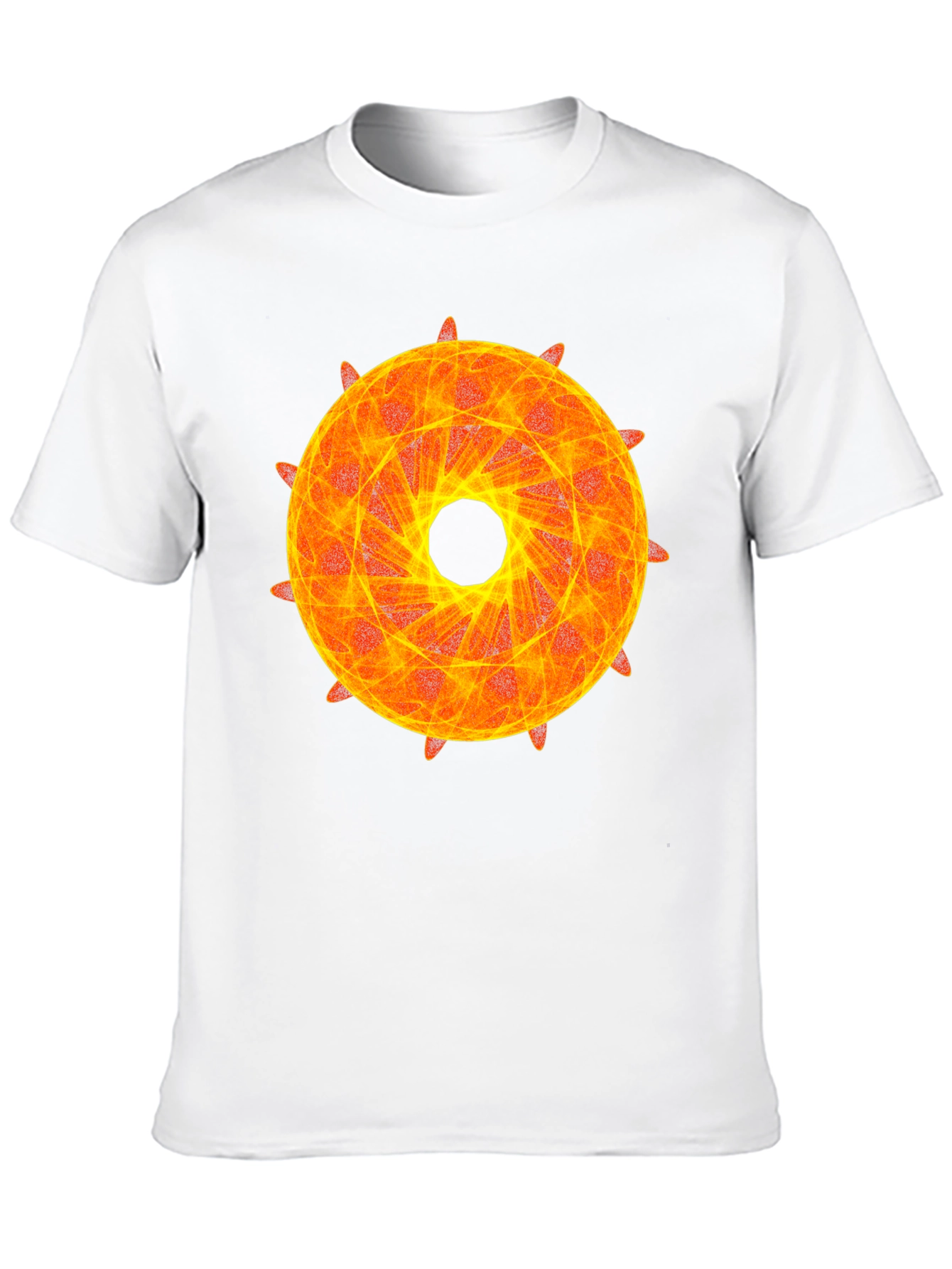 Fiery Geometric Circle Graphic Tee