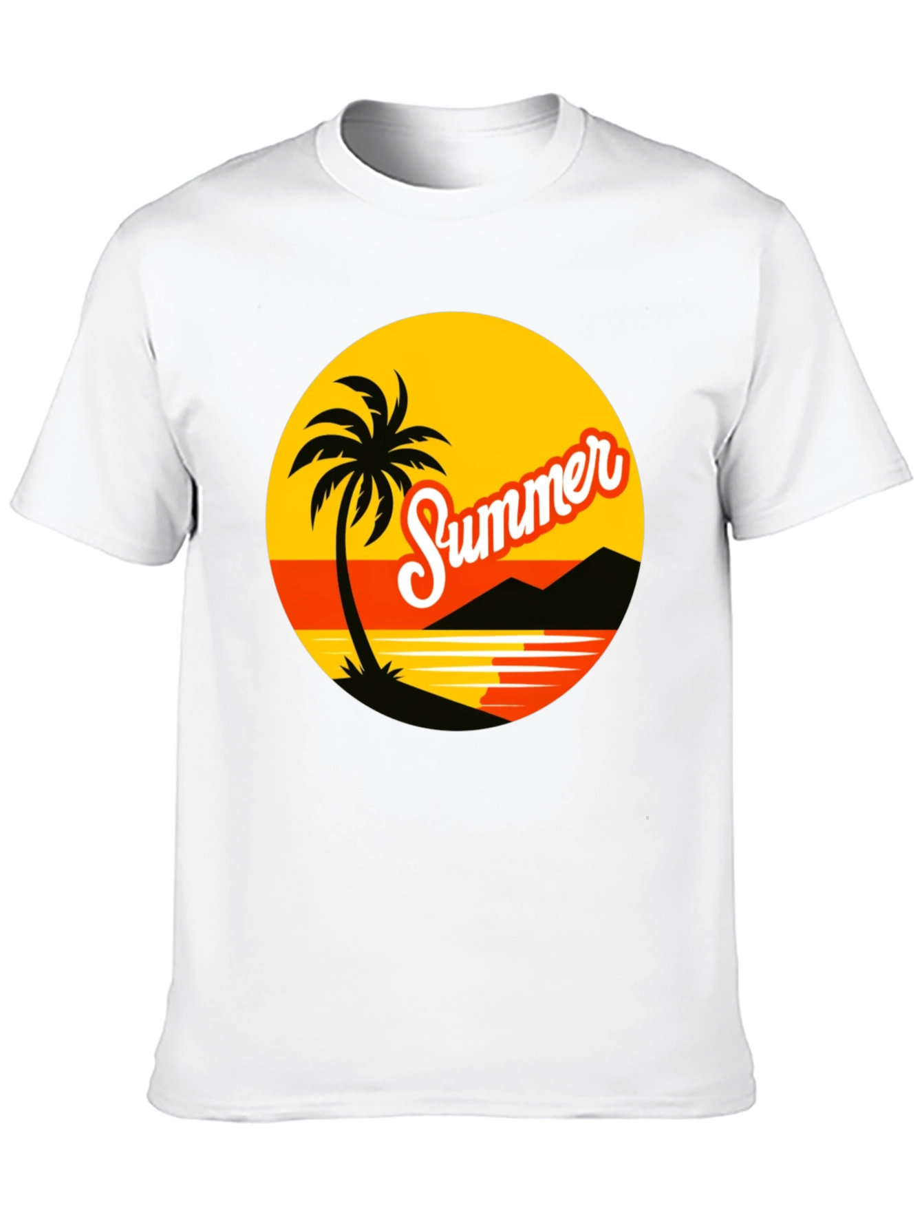 Summer Vibes T-Shirt: Palm Tree Beach Design