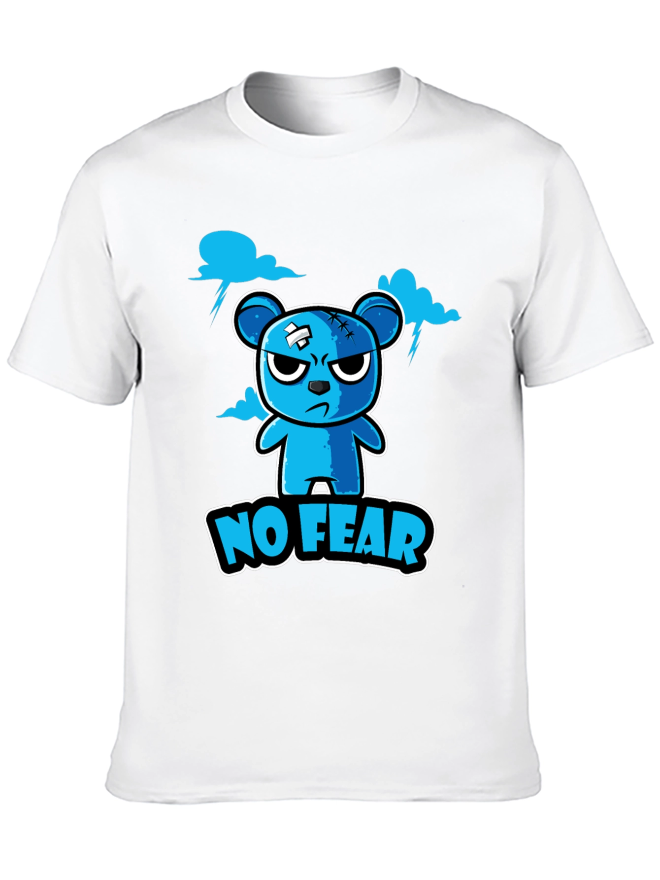 No Fear Cartoon Bear Graphic T-Shirt