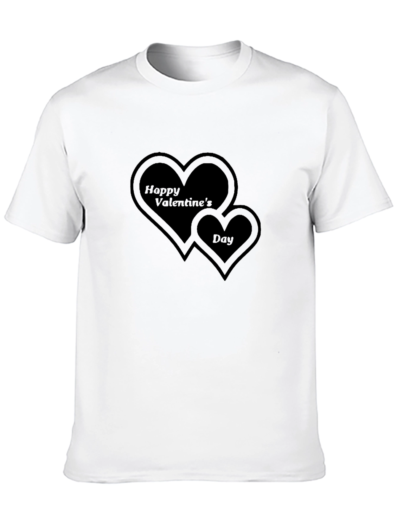 Valentines Day Heart Graphic Black T-Shirt