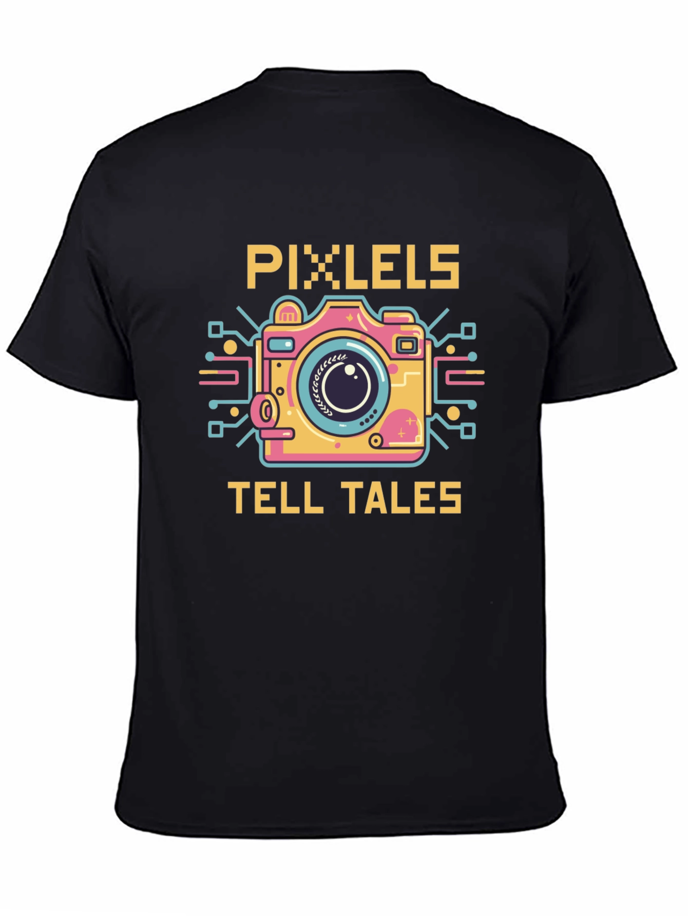 Pixels Tell Tales Graphic Tee - Black Cotton Shirt